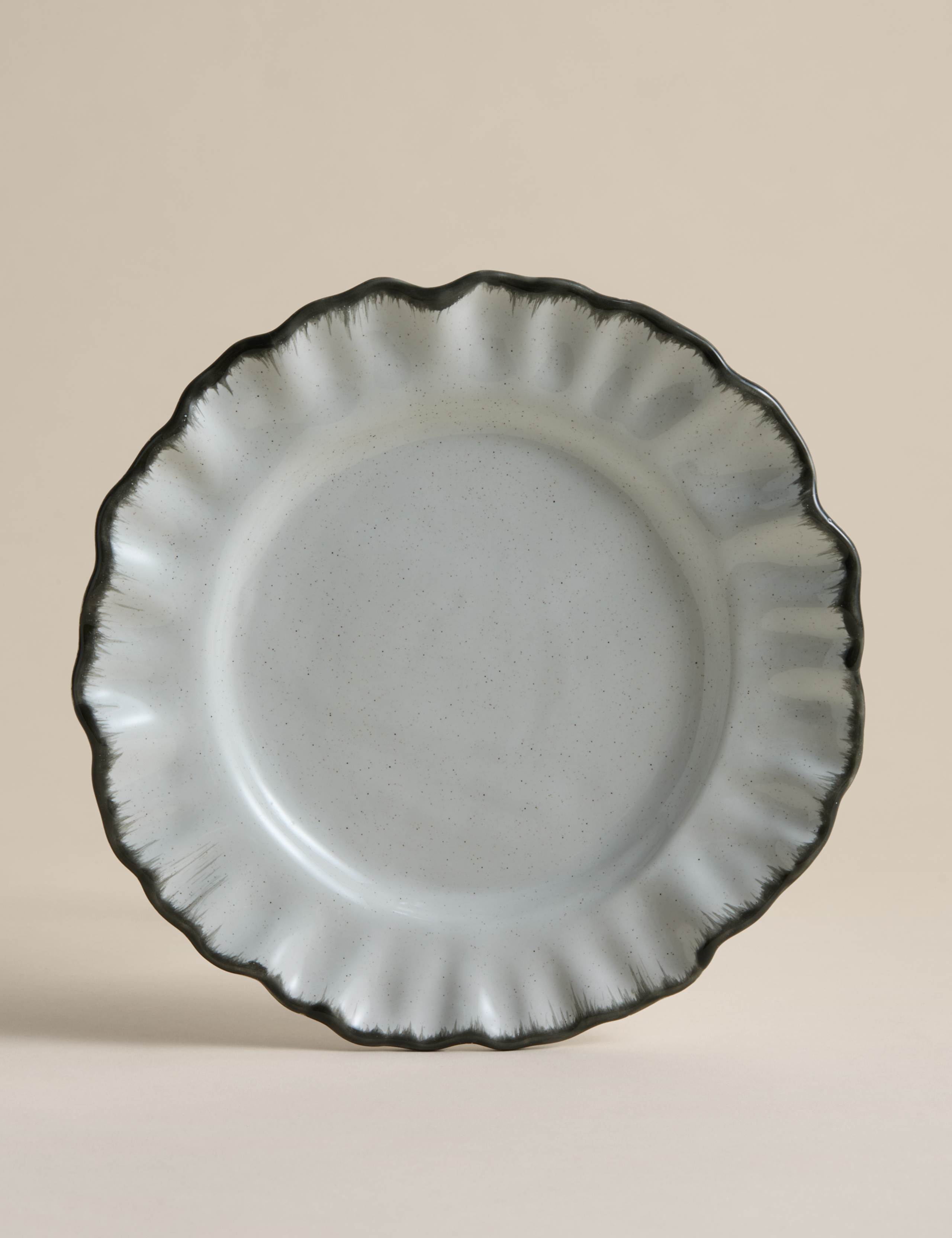 Set of 4 Ruffle Stoneware Side Plates 4 of 4