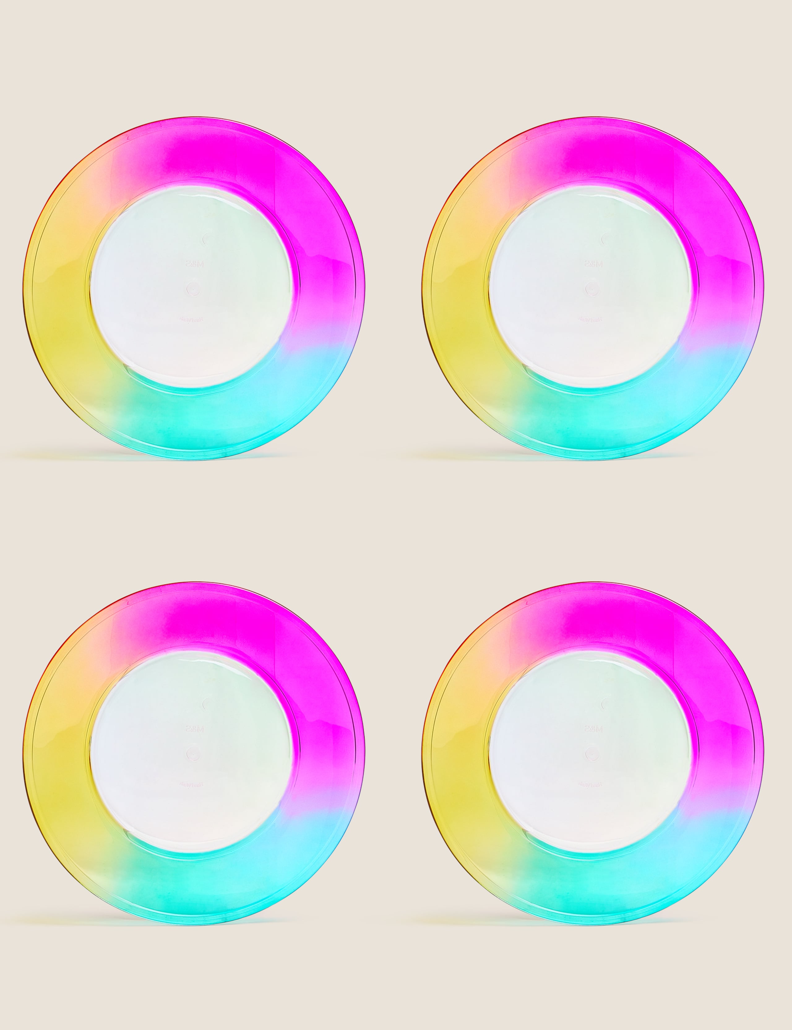 Set of 4 Rainbow Picnic Side Plates 2 of 3