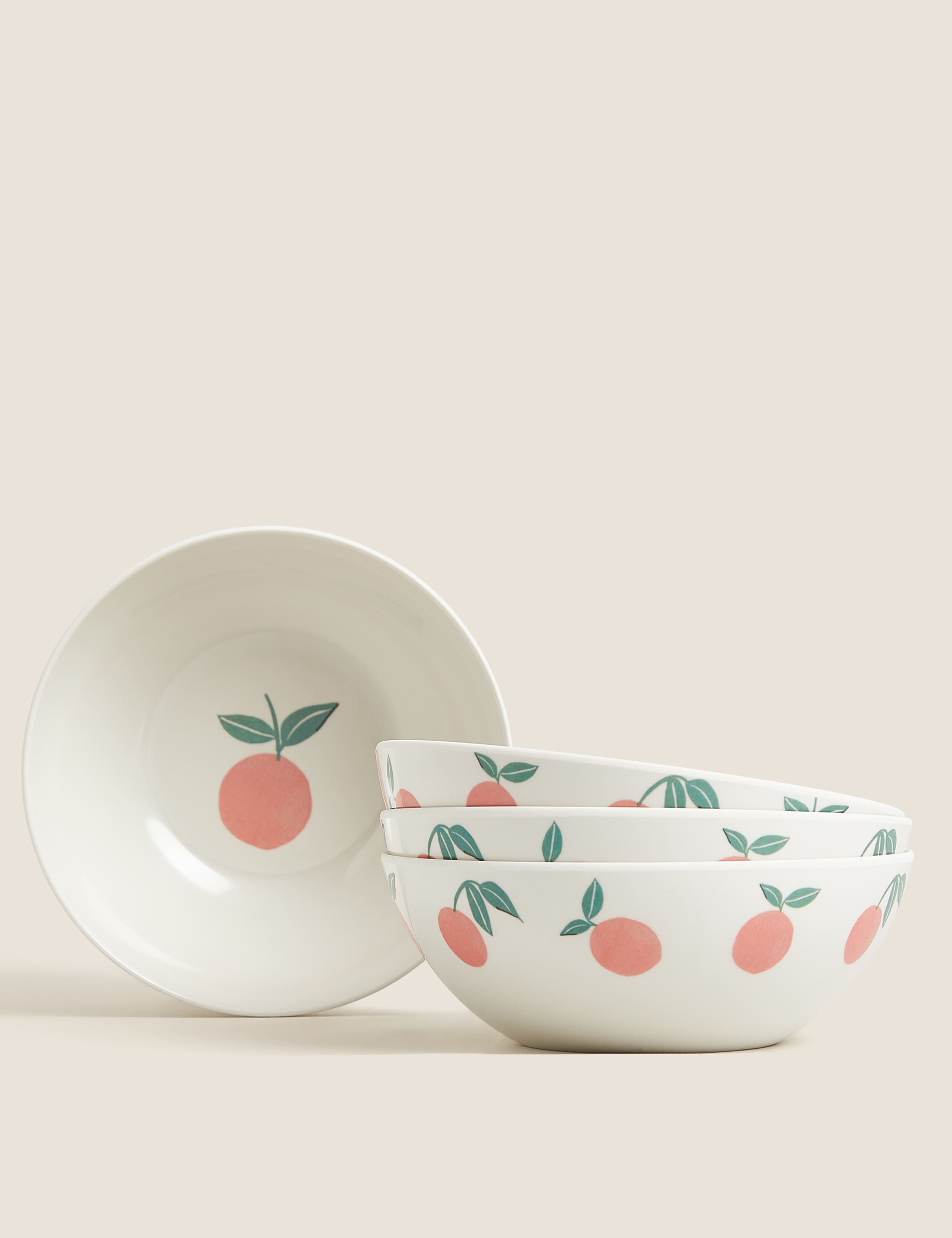 Set of 4 Oranges Picnic Cereal Bowls 1 of 5