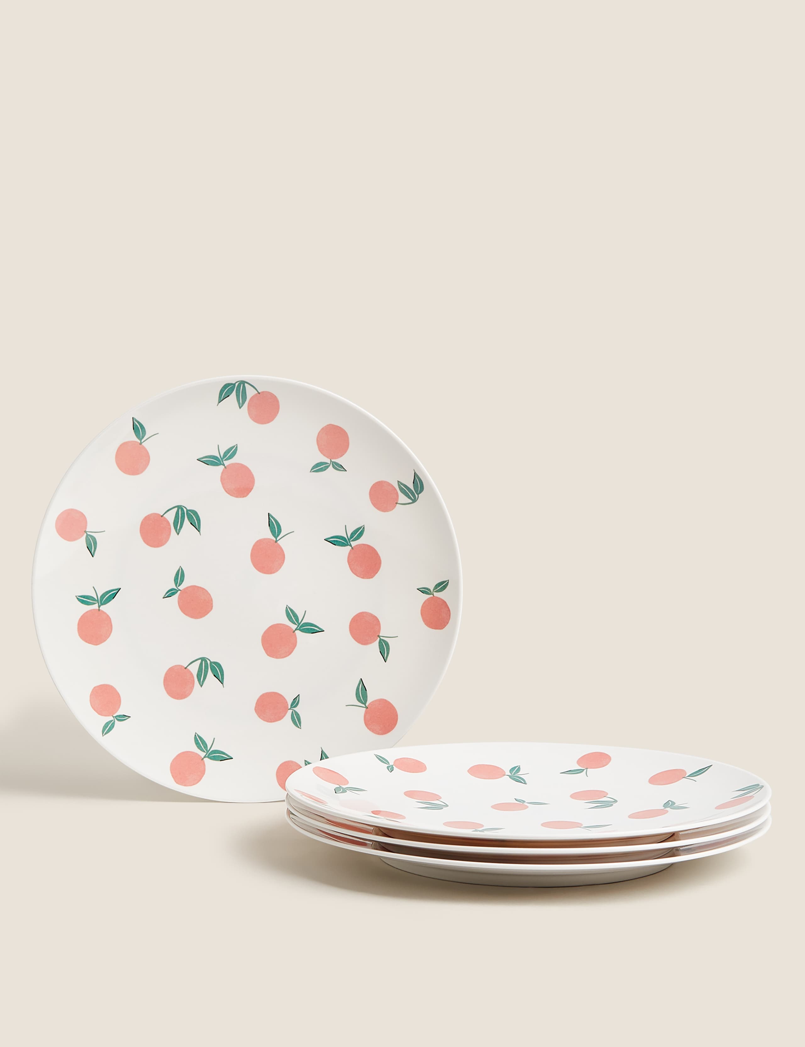 Set of 4 Oranges Picnic Dinner Plates 1 of 4