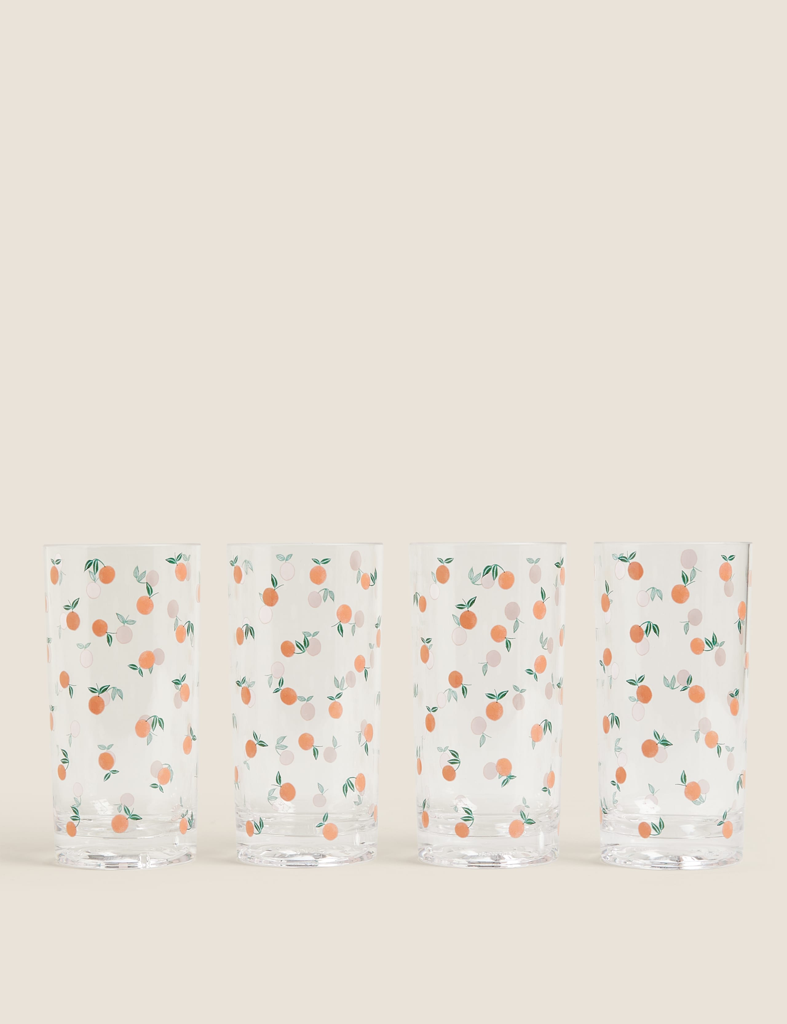 Set of 4 Oranges Picnic Highballs 1 of 4