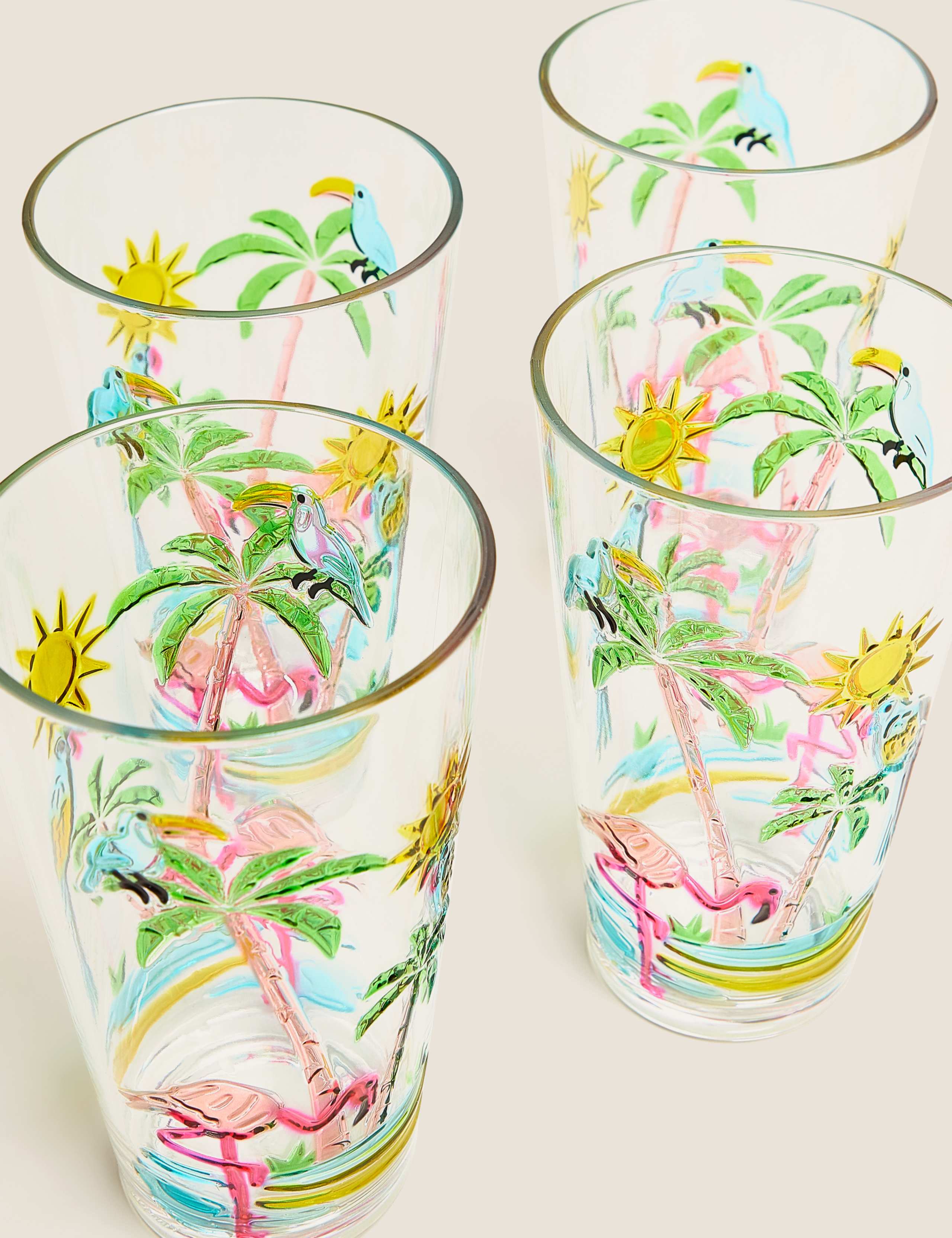 Set of 4 Flamingo Picnic Highballs 4 of 5