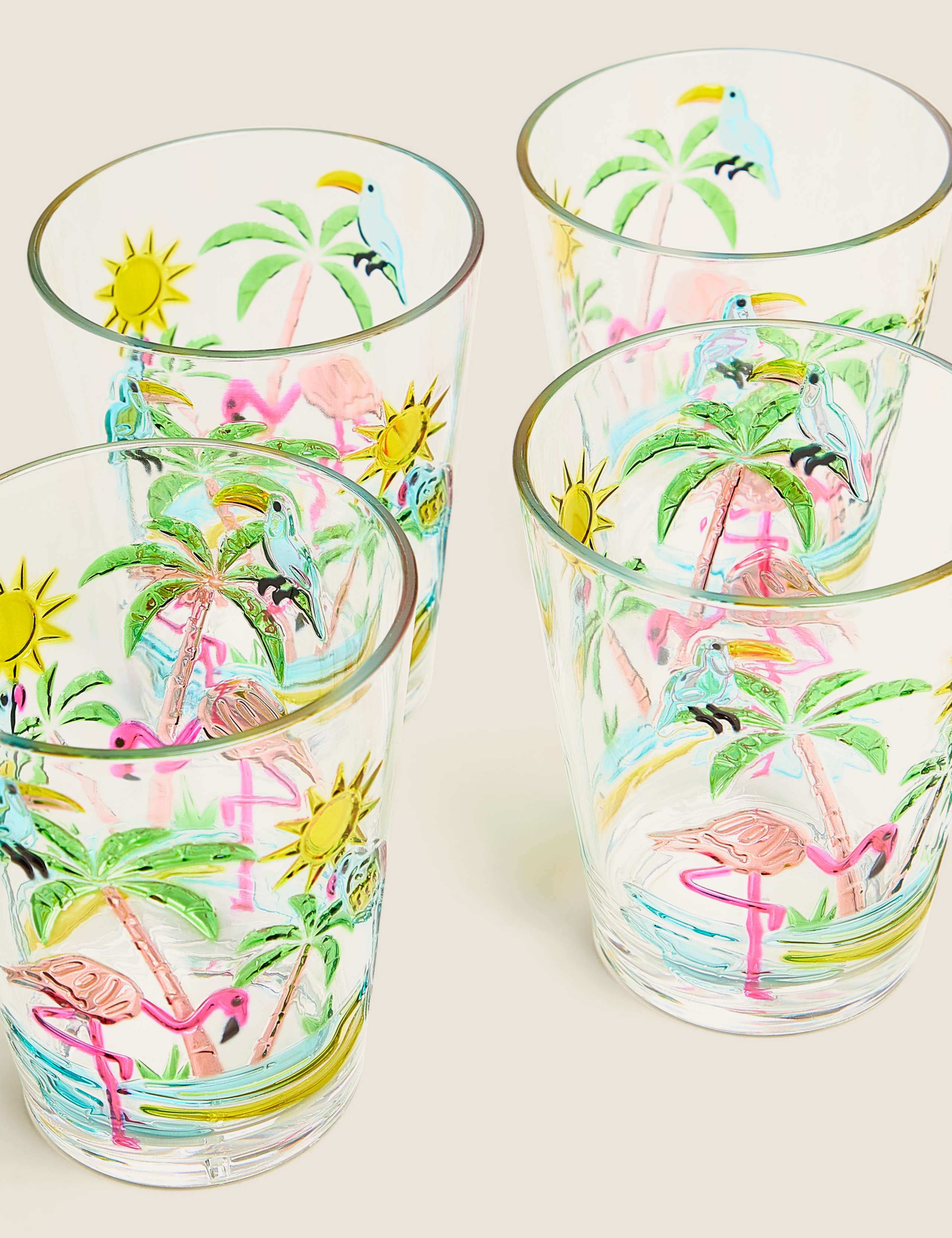 Set of 4 Flamingo Picnic Tumblers 3 of 3