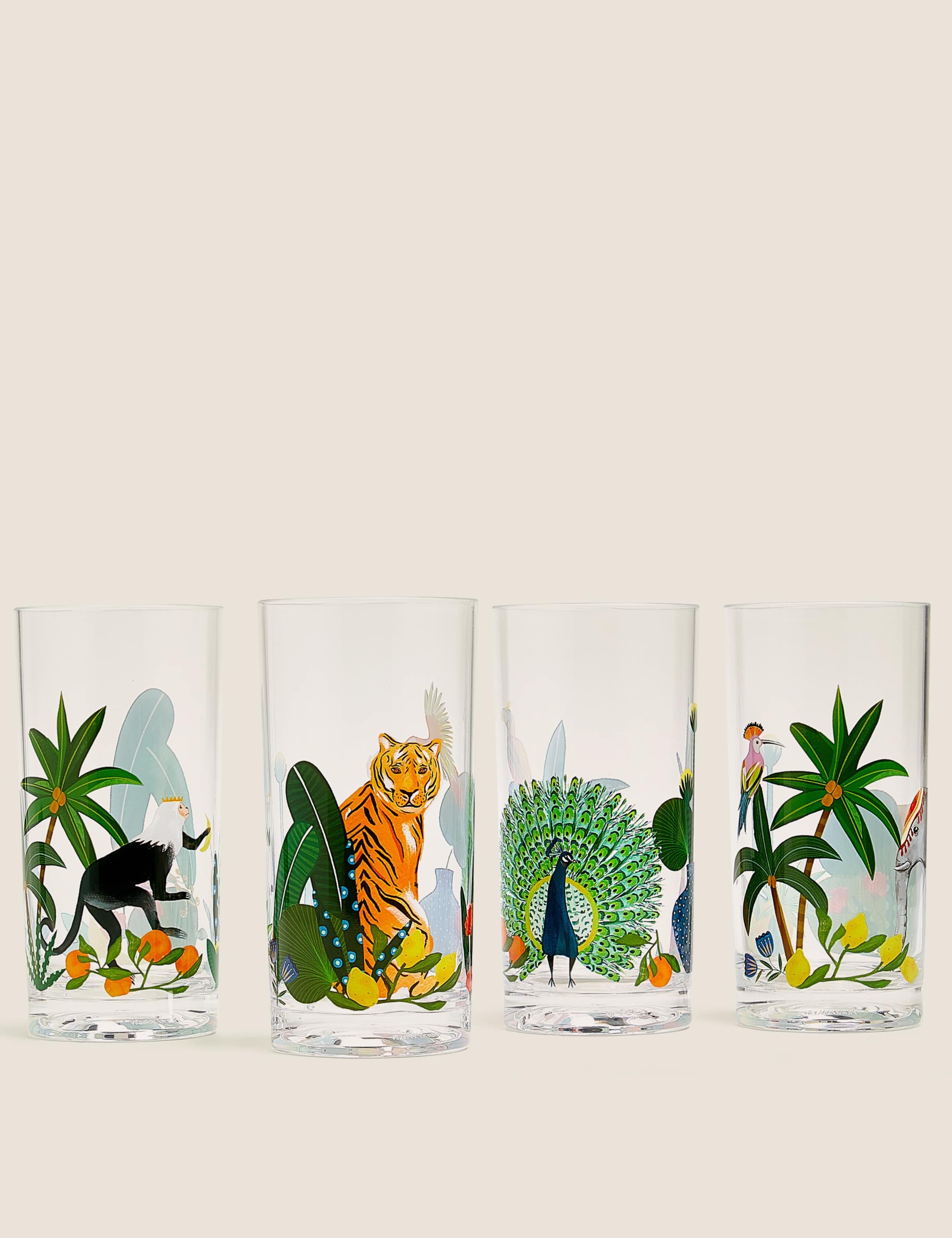 Set of 4 Jungle Picnic Highballs 1 of 3