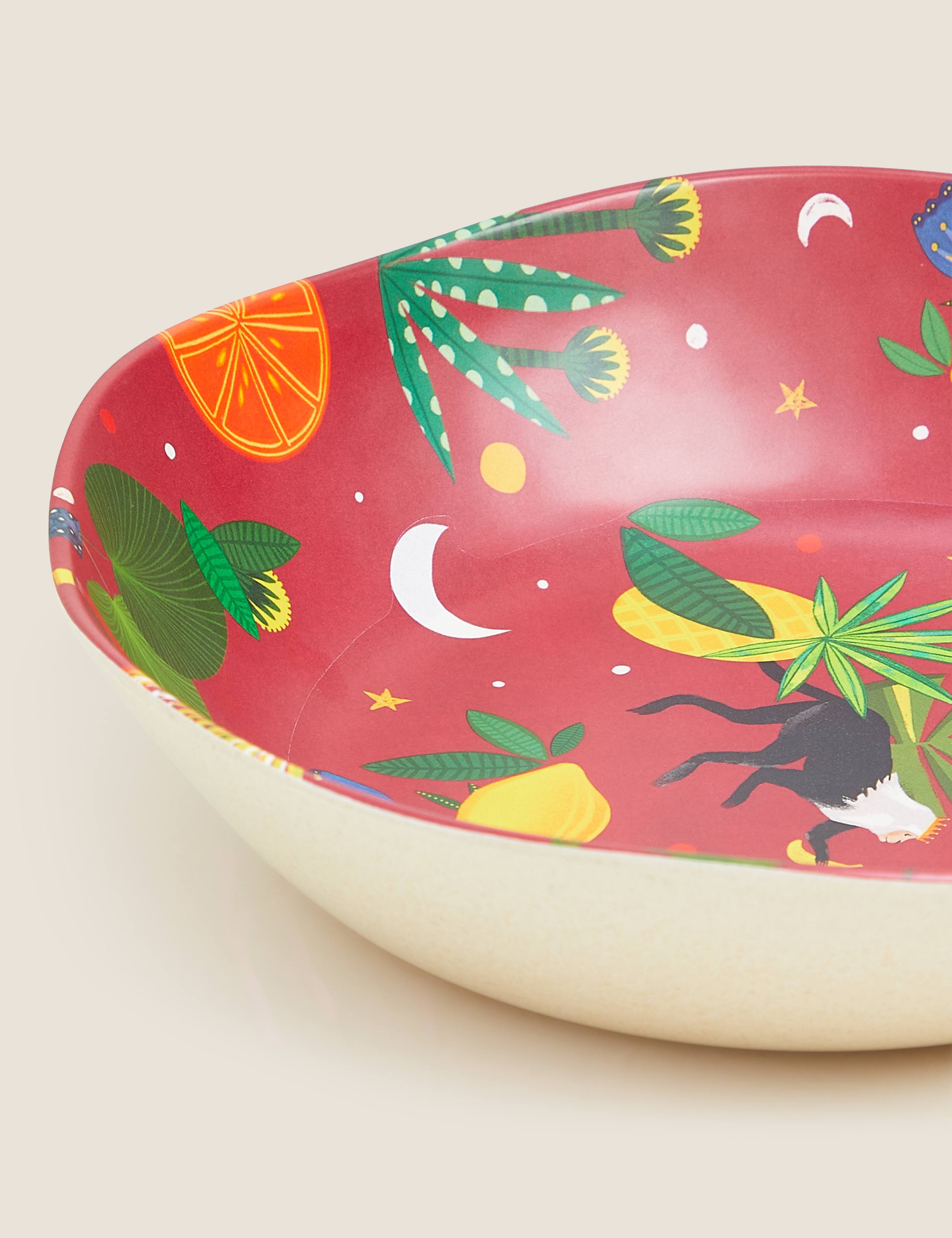 Set of 4 Tropical Jungle Picnic Pasta Bowls 4 of 5