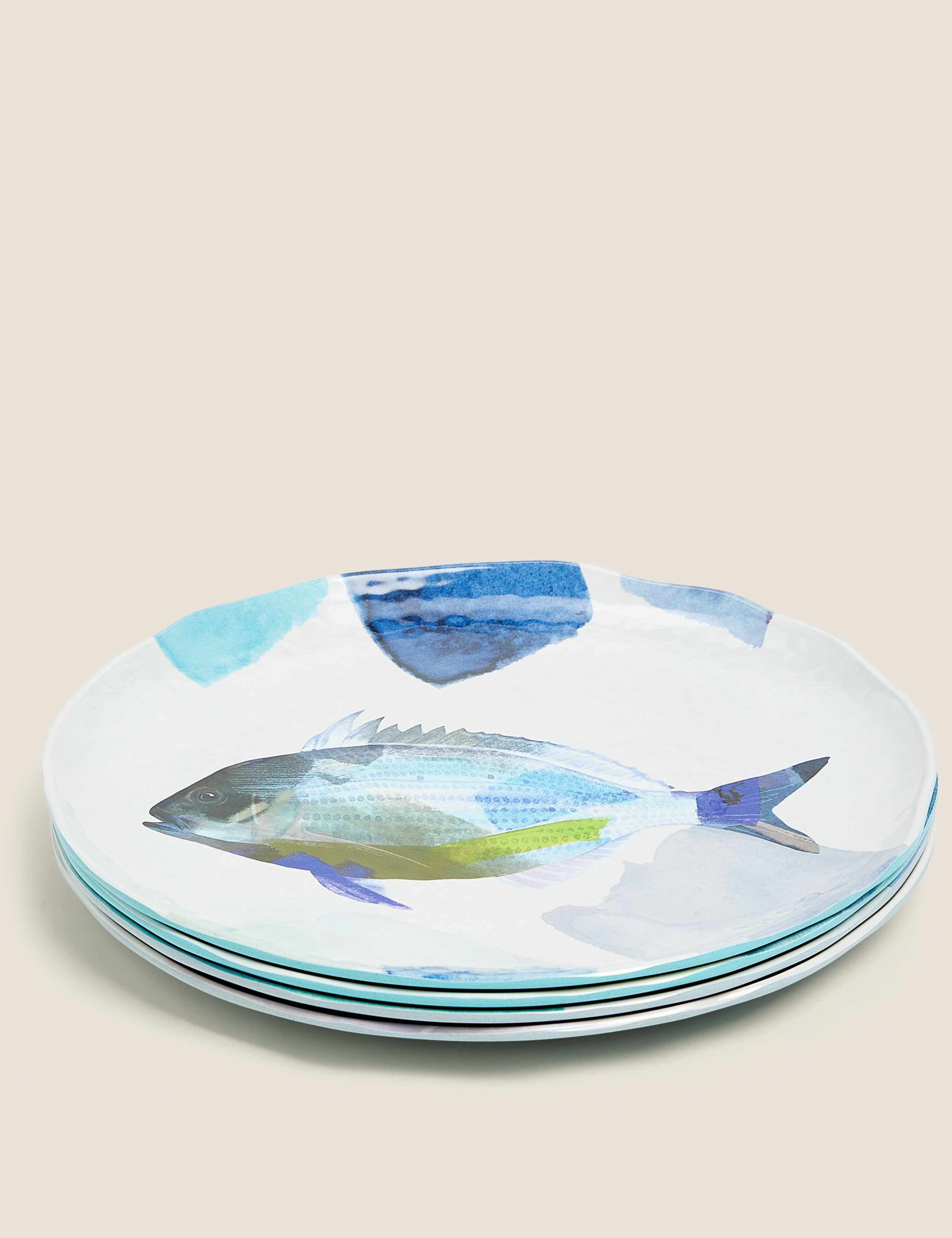 Set of 4 Nautical Dinner Plates 3 of 4