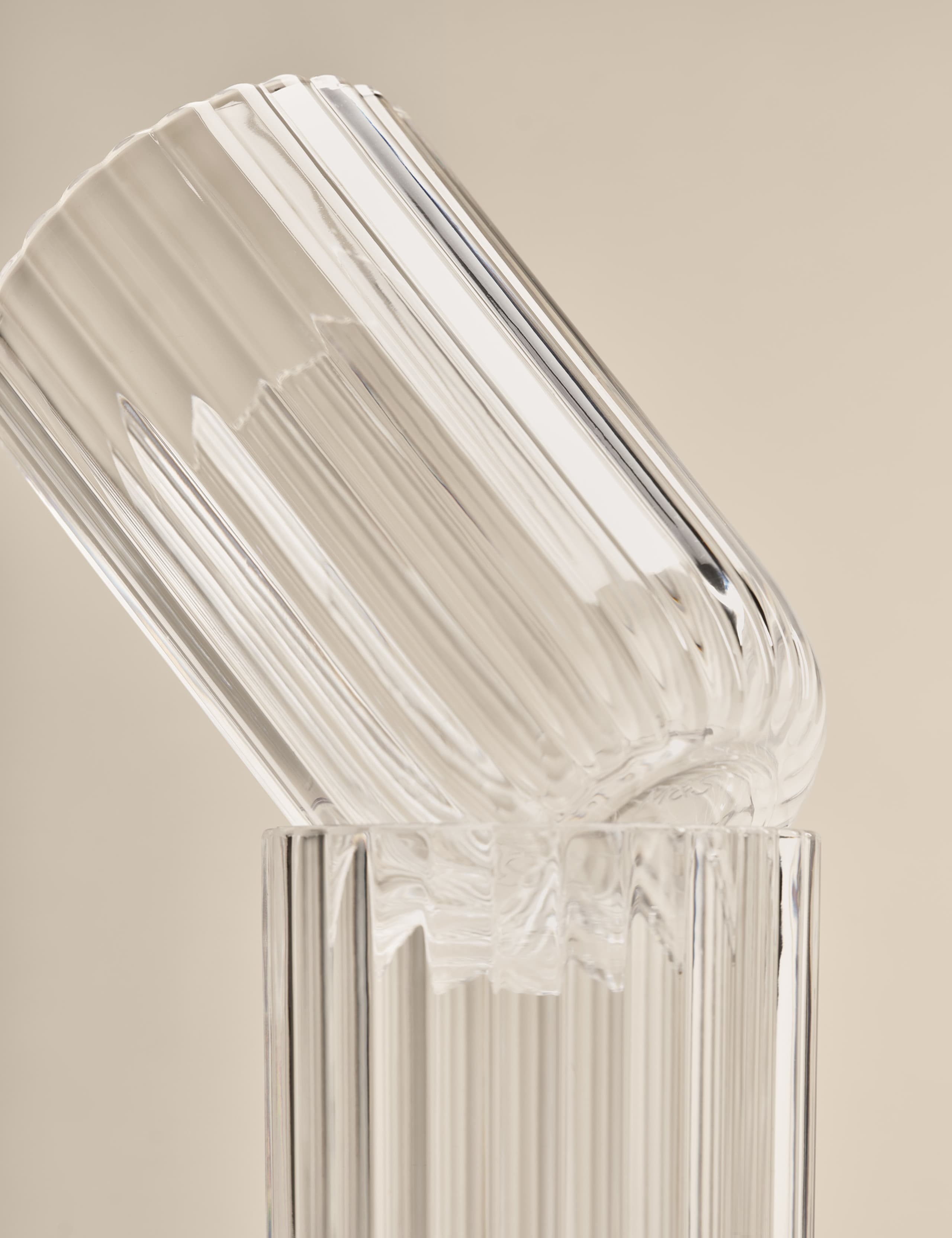 Set of 4 Ribbed Picnic Hi Ball Glasses 4 of 4