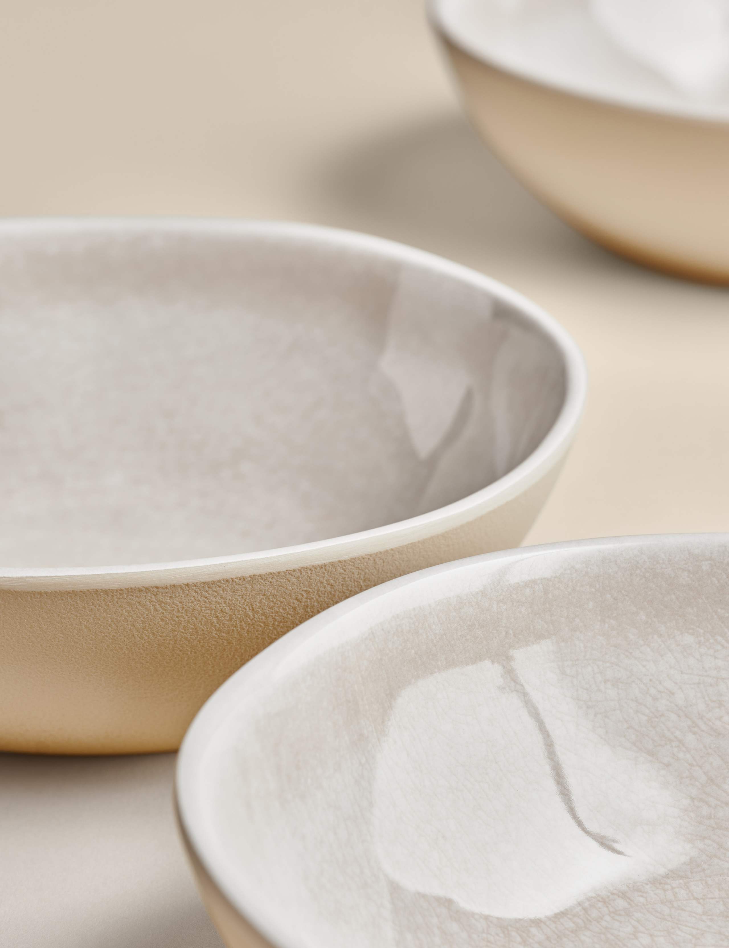 Set of 4 Linen Reactive Picnic Cereal Bowls 2 of 7