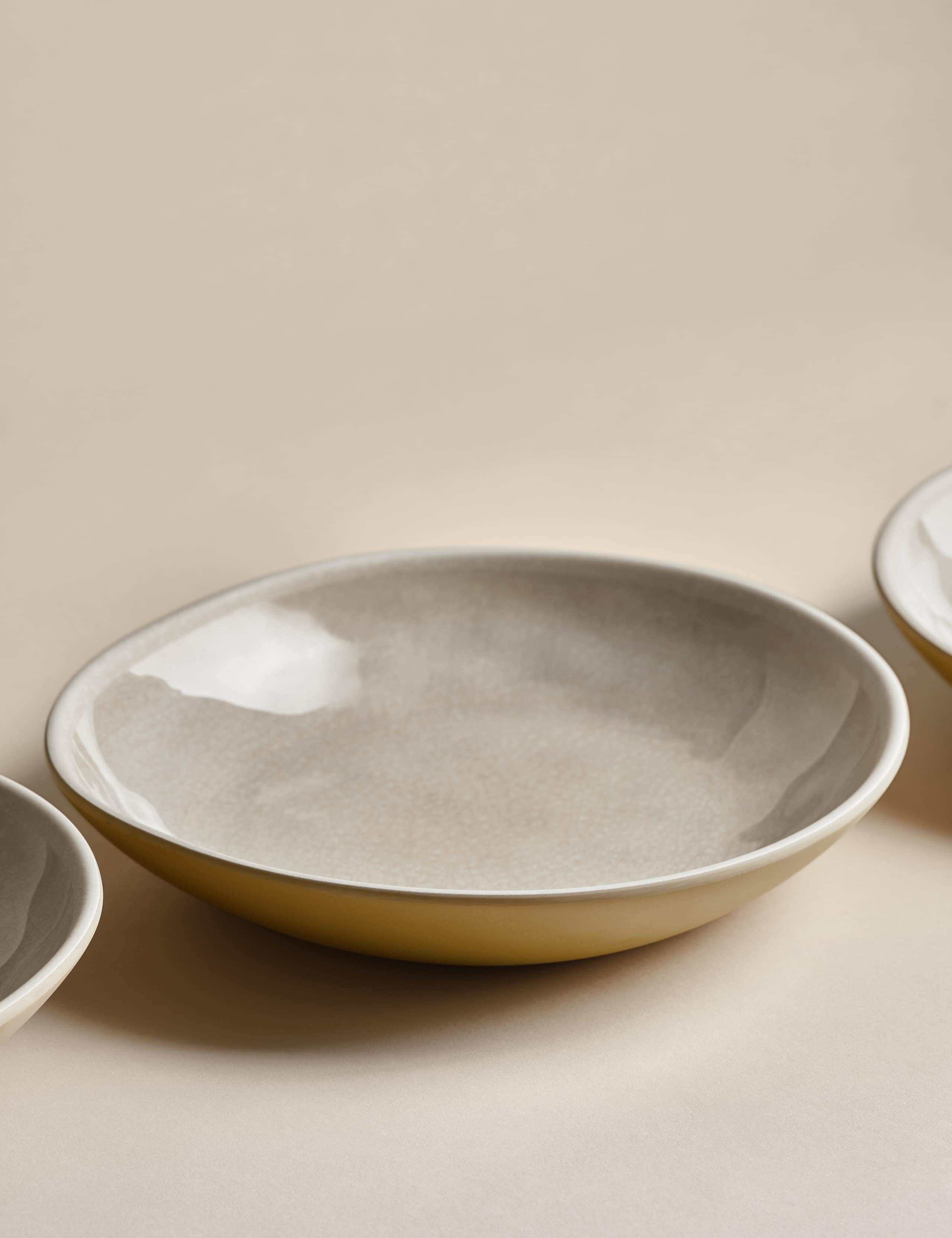 Set of 4 Linen Reactive Picnic Pasta Bowls 5 of 5