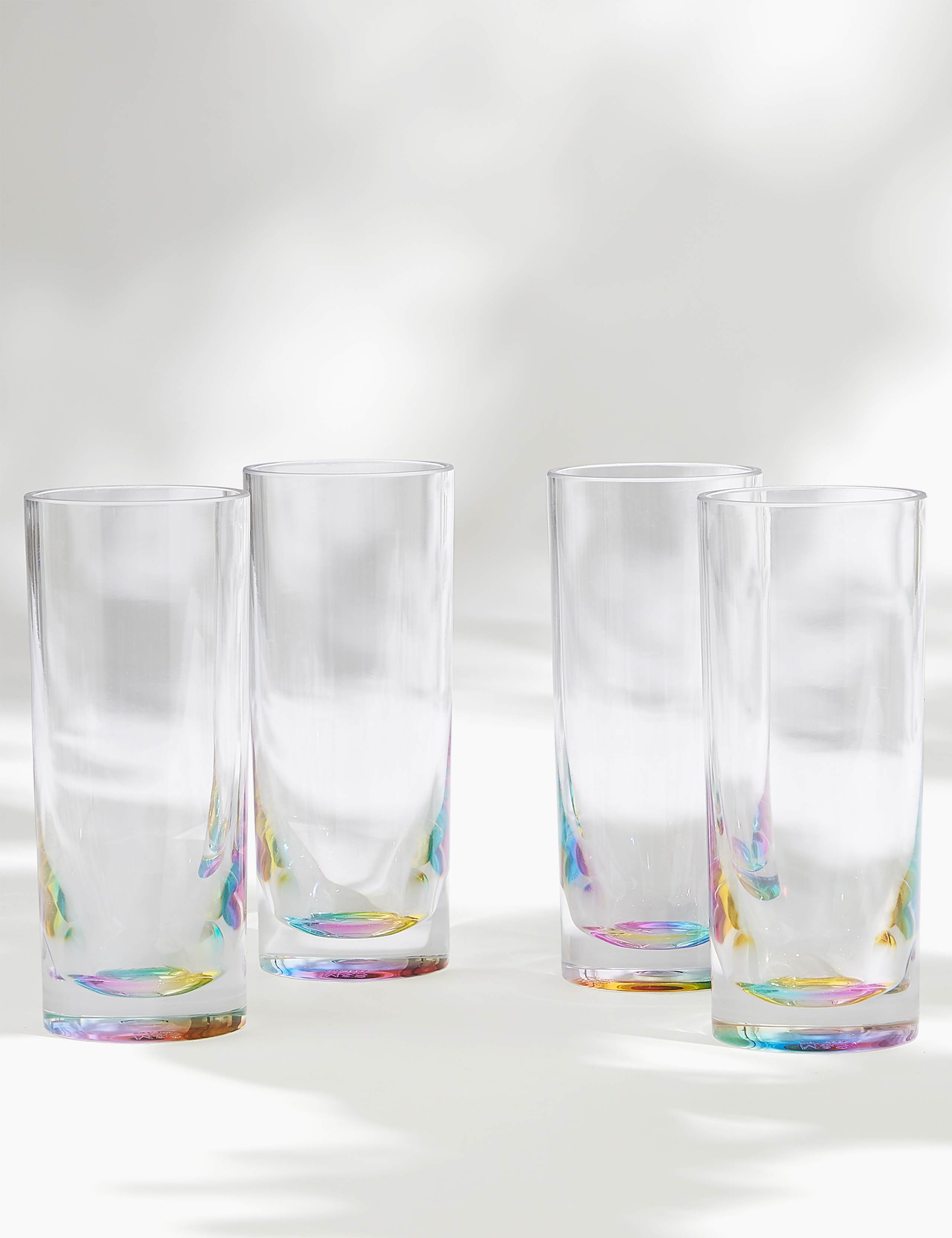 Set of 4 Rainbow Picnic Highball Glasses 1 of 4