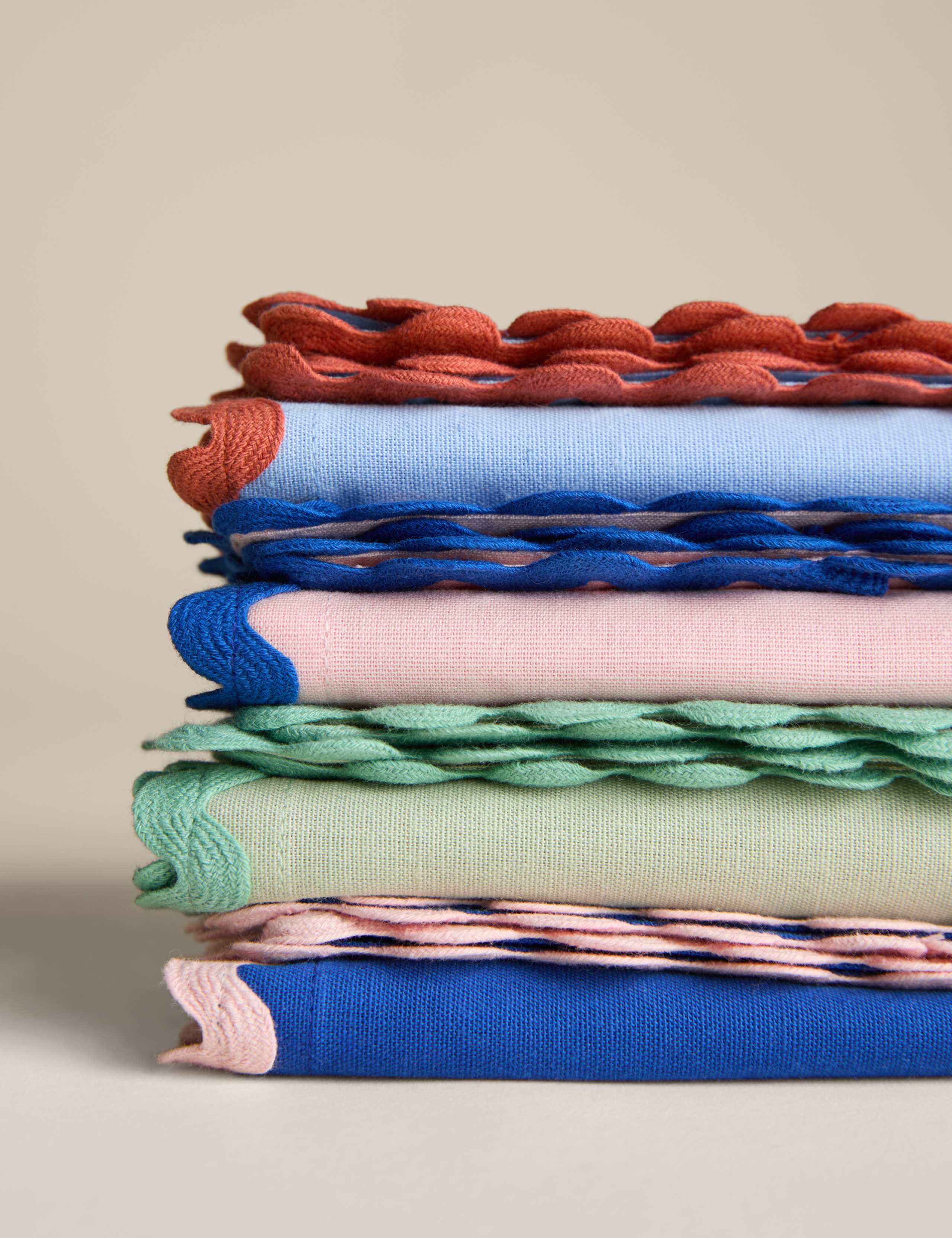 Set of 4 Cotton with Linen Ric Rac Napkins 3 of 4