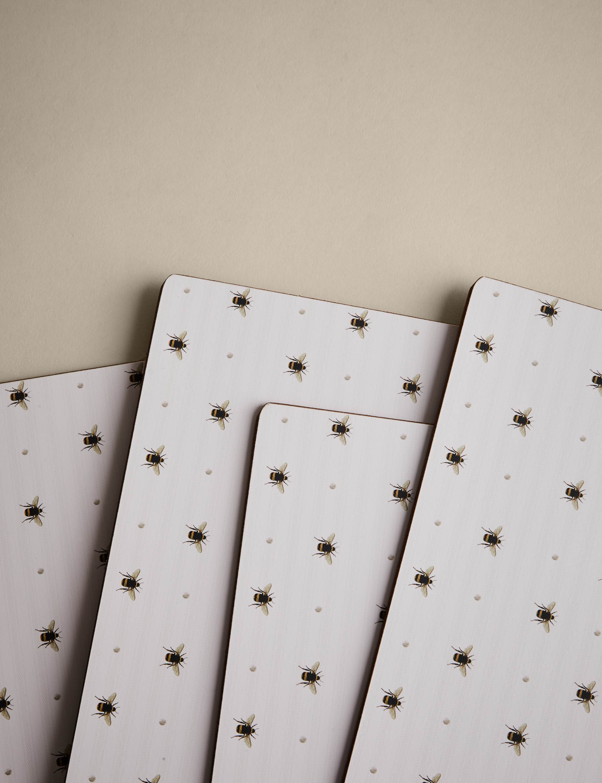 Set of 4 Bee Print Placemats & 4 Coasters 3 of 4