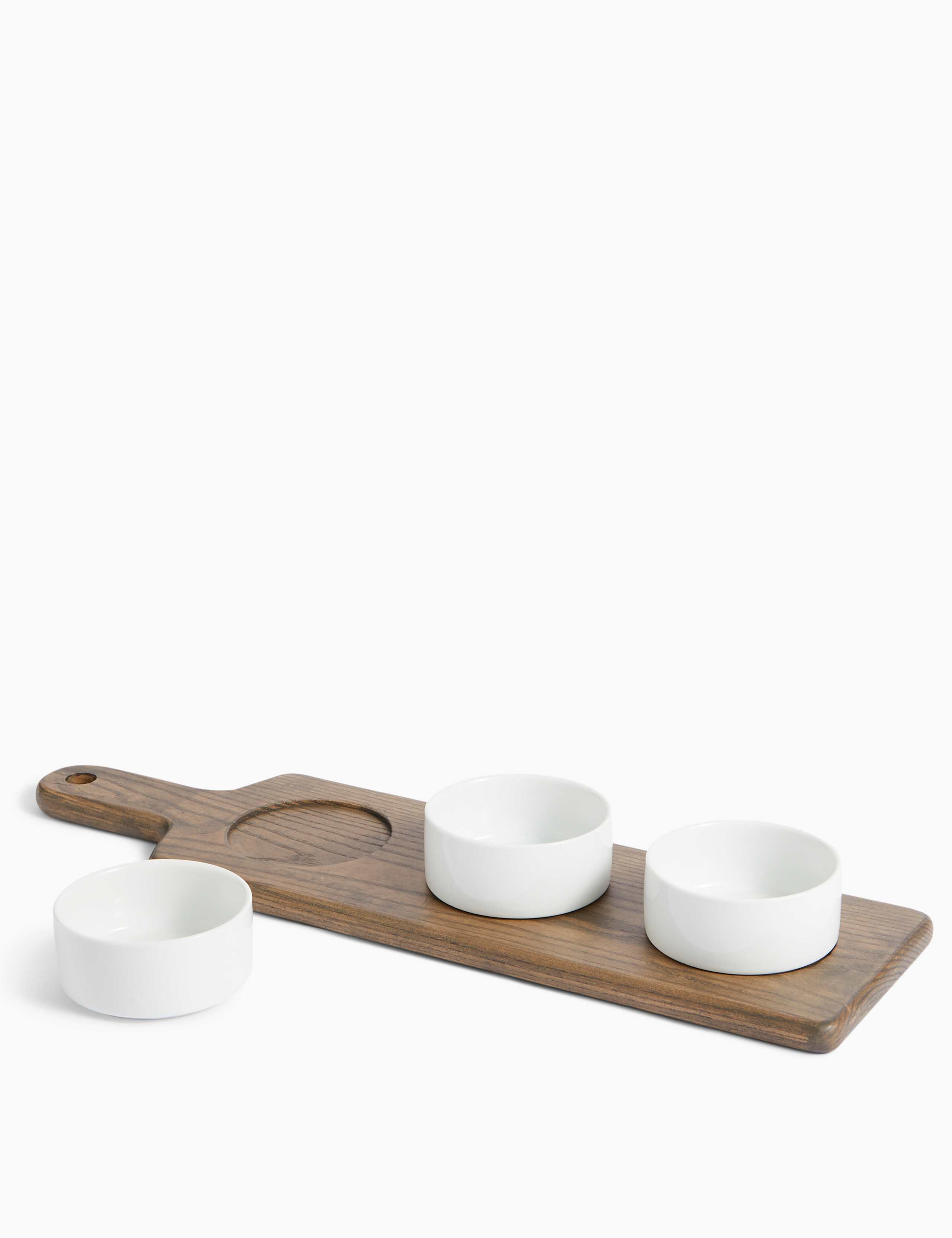 Set of 3 Dip Bowls with Wooden Platter 2 of 4