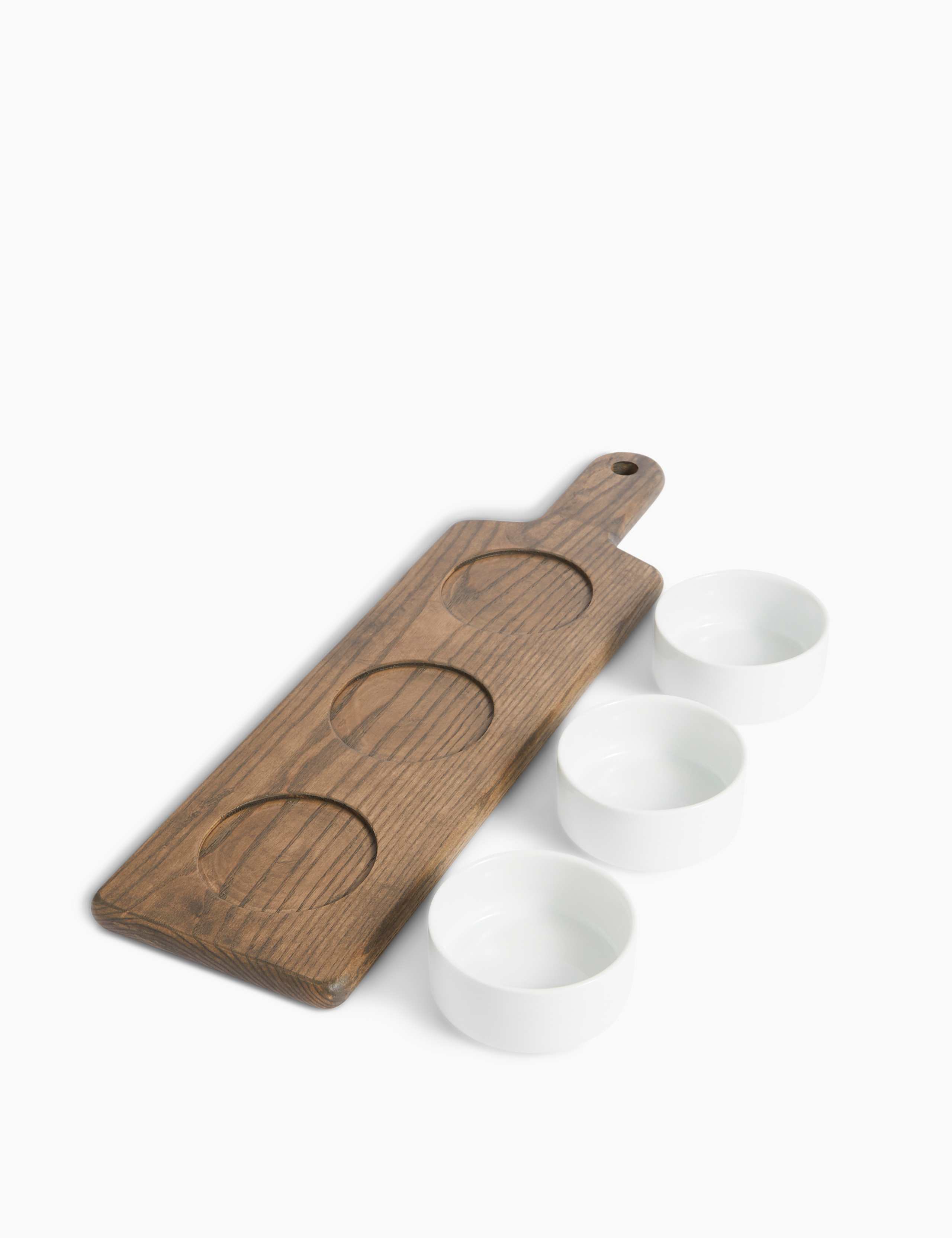 Set of 3 Dip Bowls with Wooden Platter 3 of 4