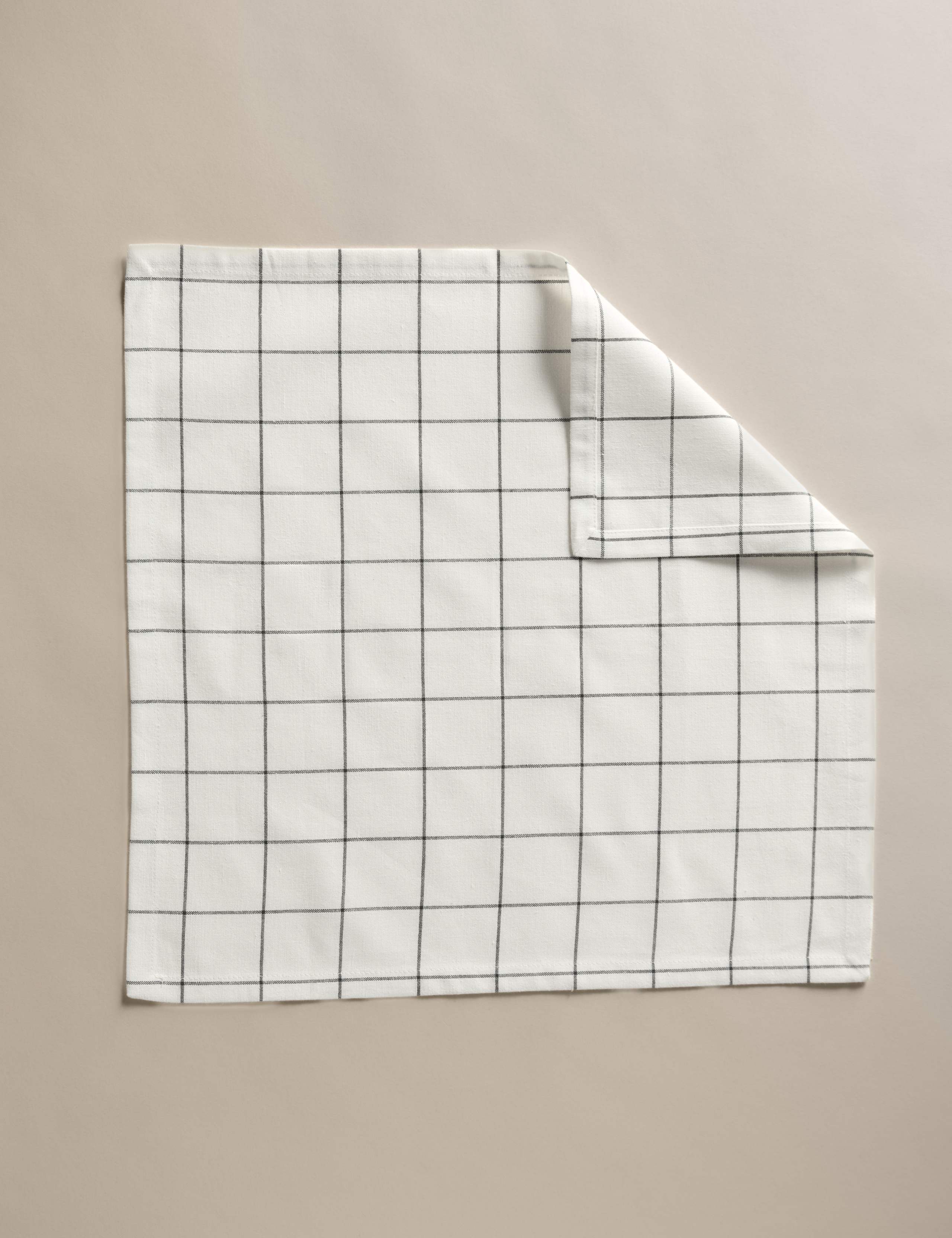 Set of 4 Cotton with Linen Linear Check Napkins 2 of 5