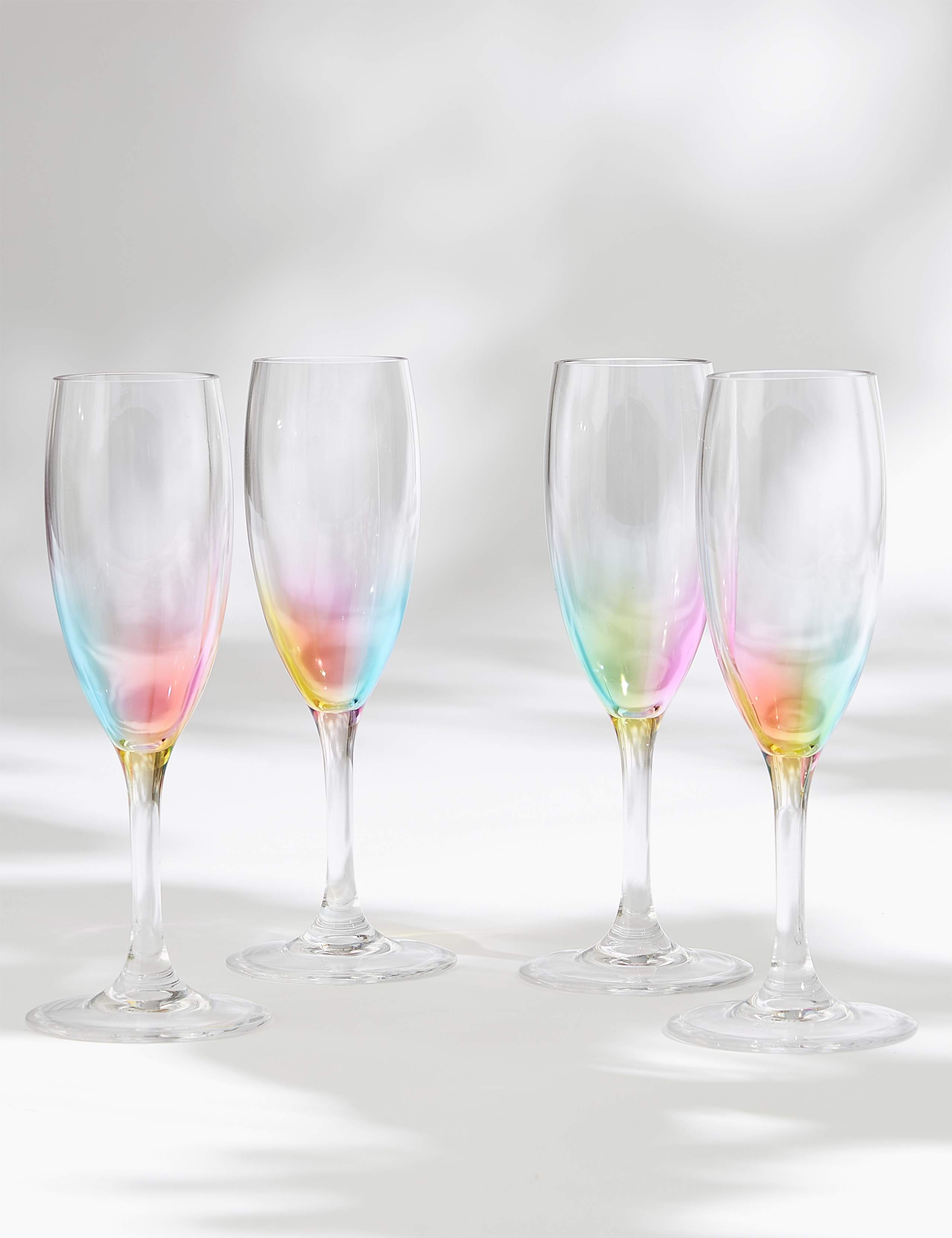 Set of 4 Rainbow Picnic Champagne Flutes 1 of 5