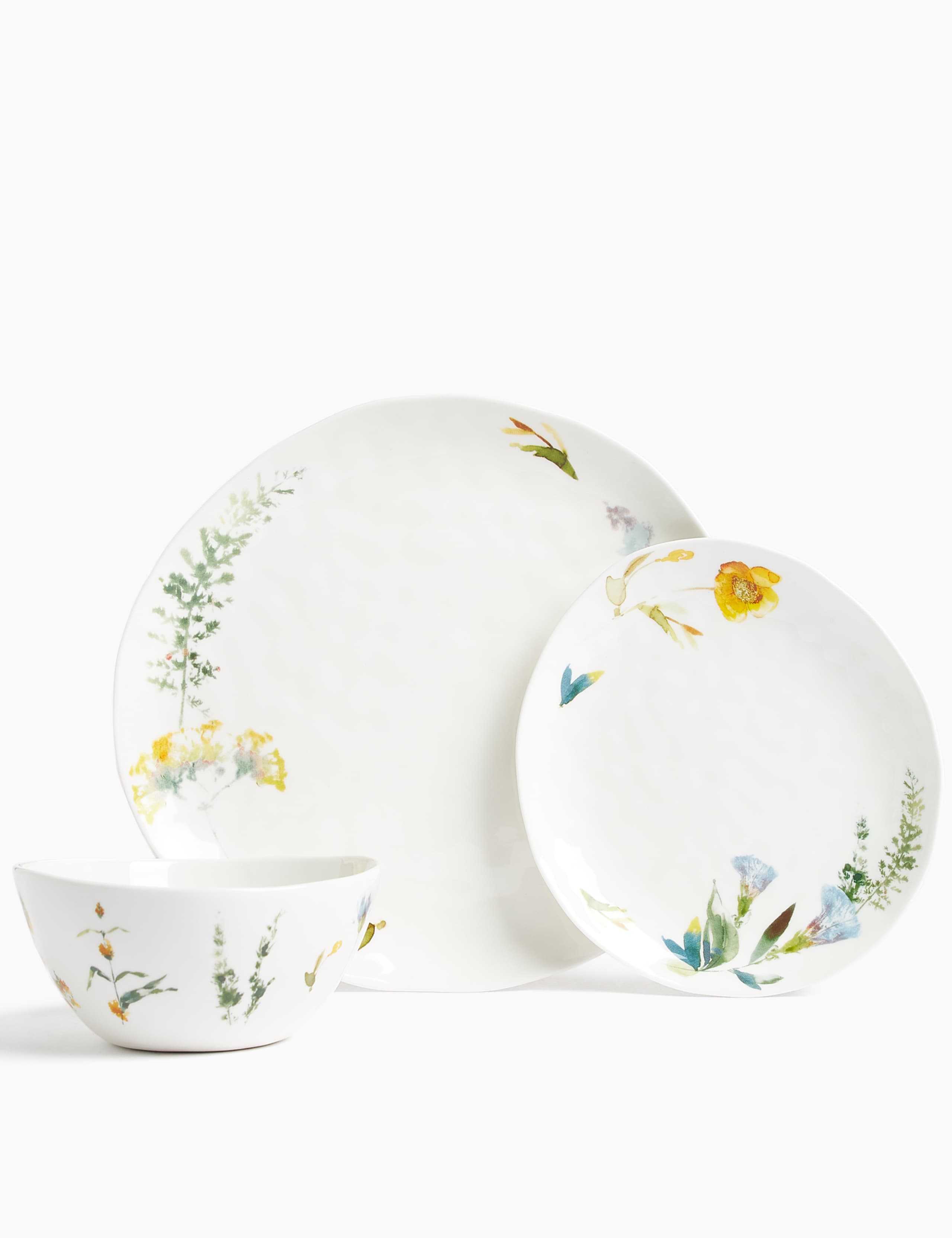 12 Piece Watercolour Floral Dinner Set 1 of 7