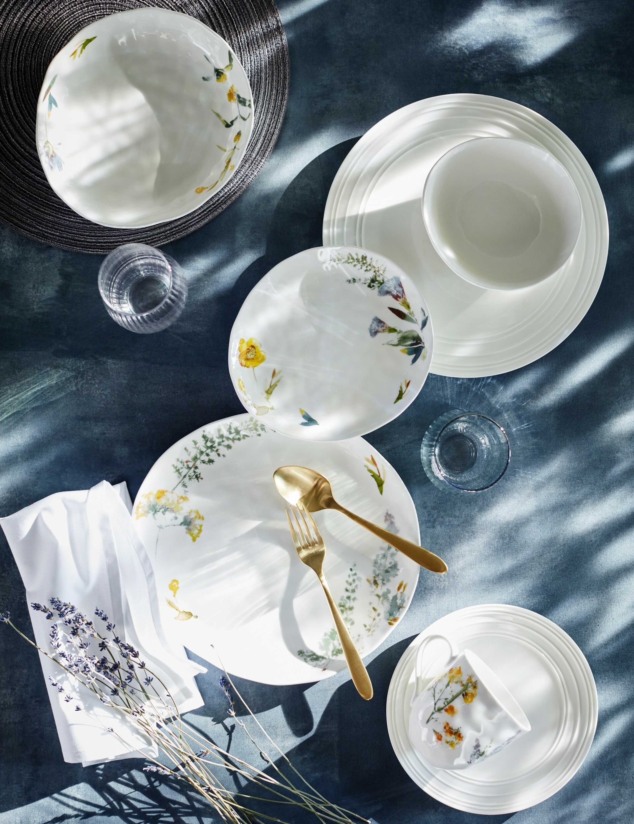 12 Piece Watercolour Floral Dinner Set 7 of 7