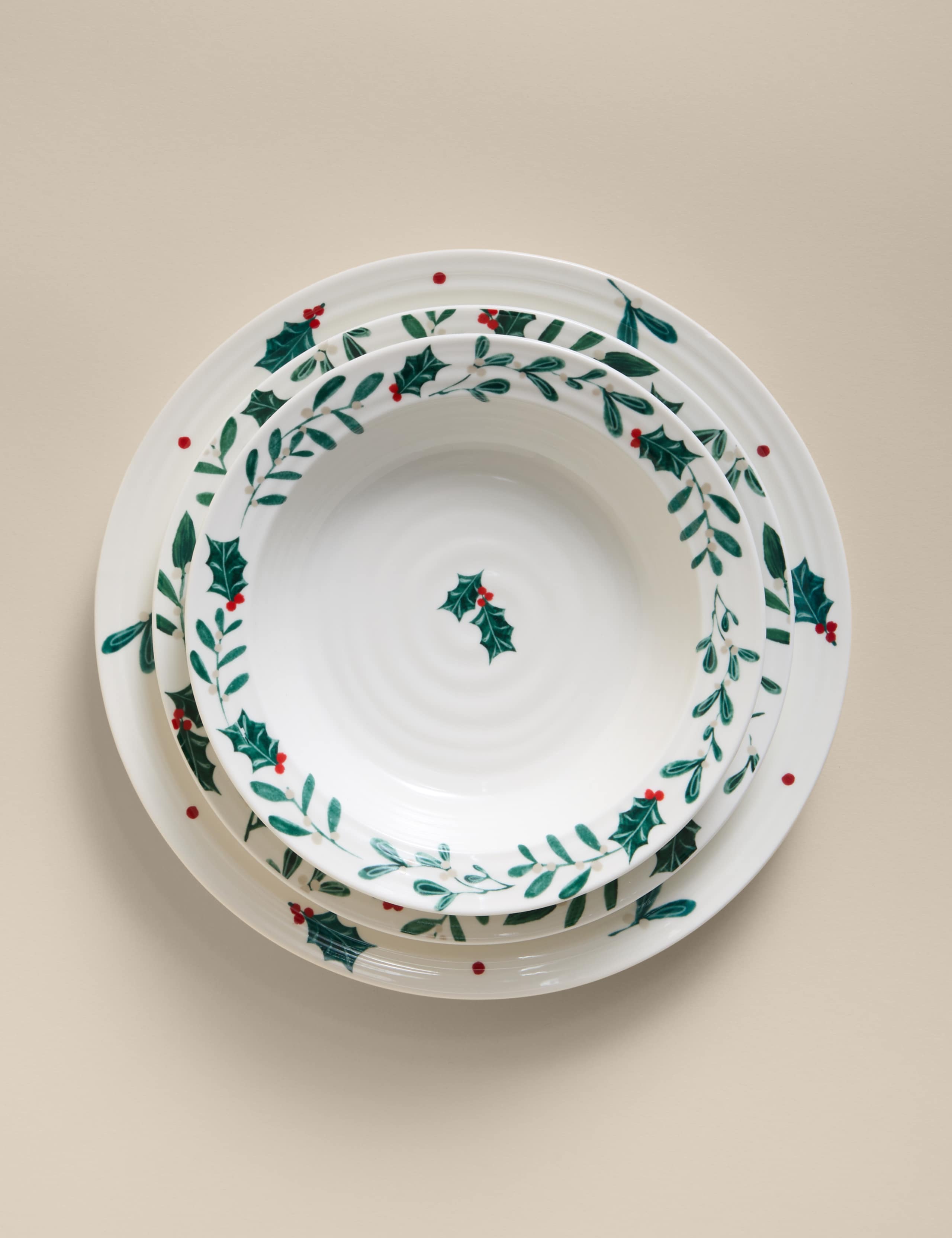 12 Piece Winter Berry Dinner Set 6 of 7
