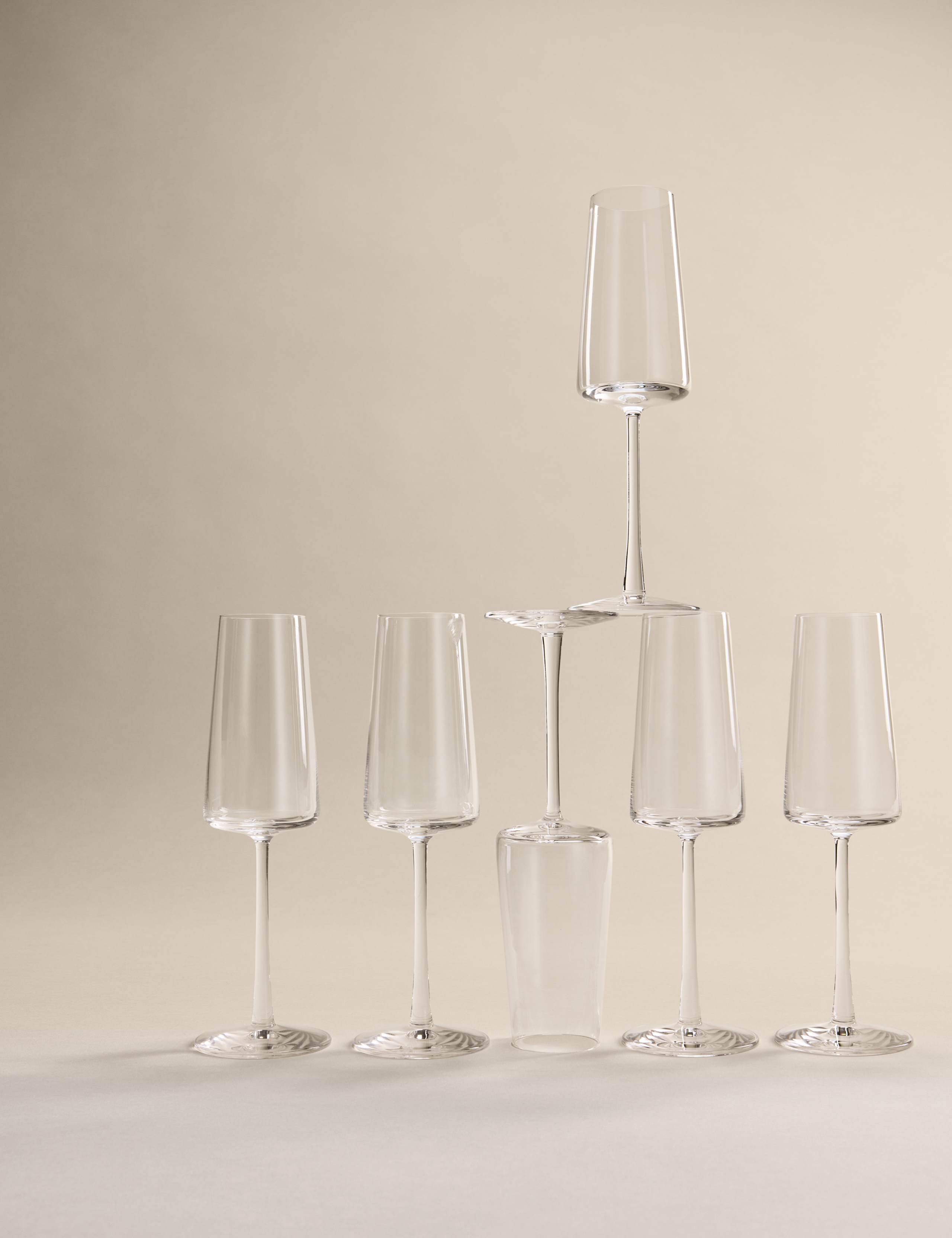 Set of 6 Modern Champagne Flutes 1 of 6