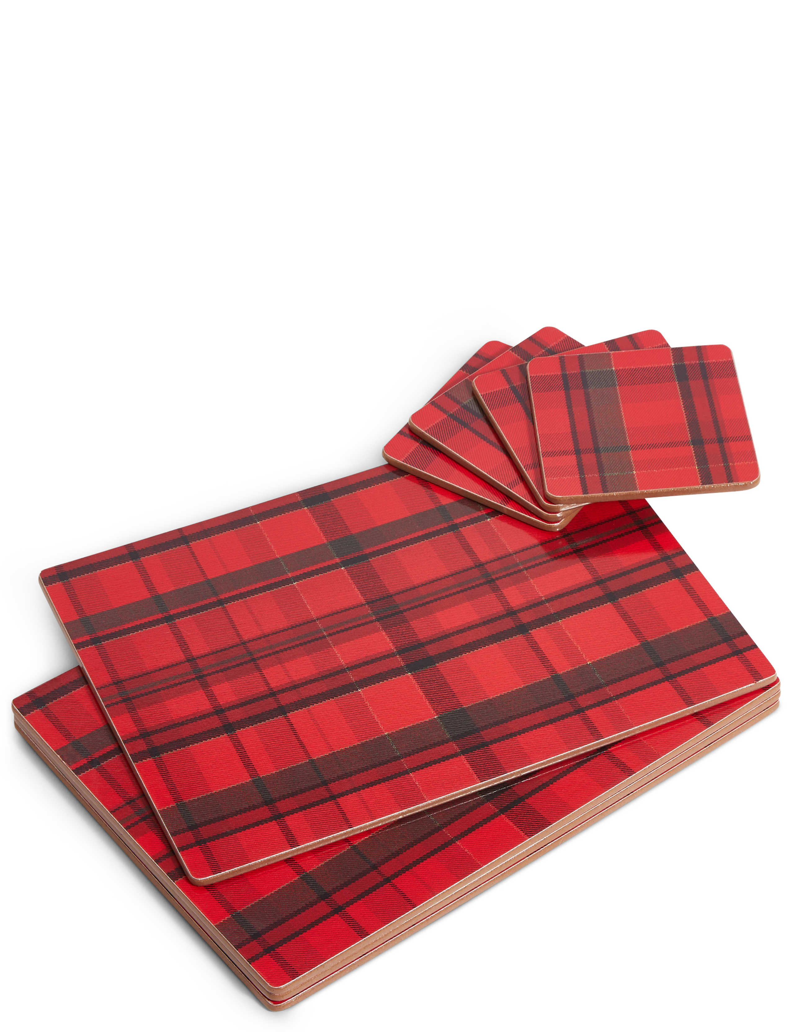 Set of 4 Tartan Placemats & Coasters 1 of 5