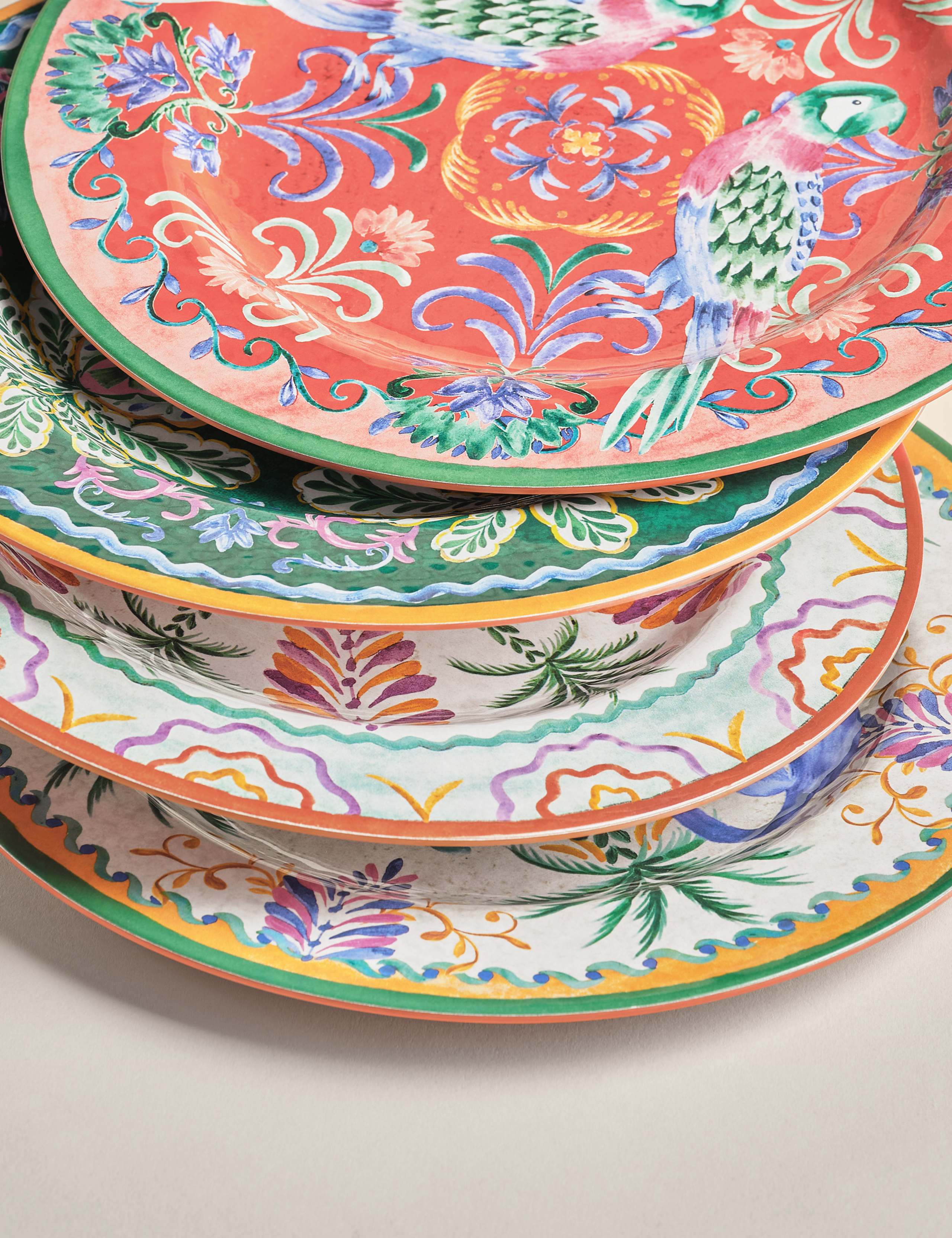 Set of 4 Boho Picnic Dinner Plates 5 of 7