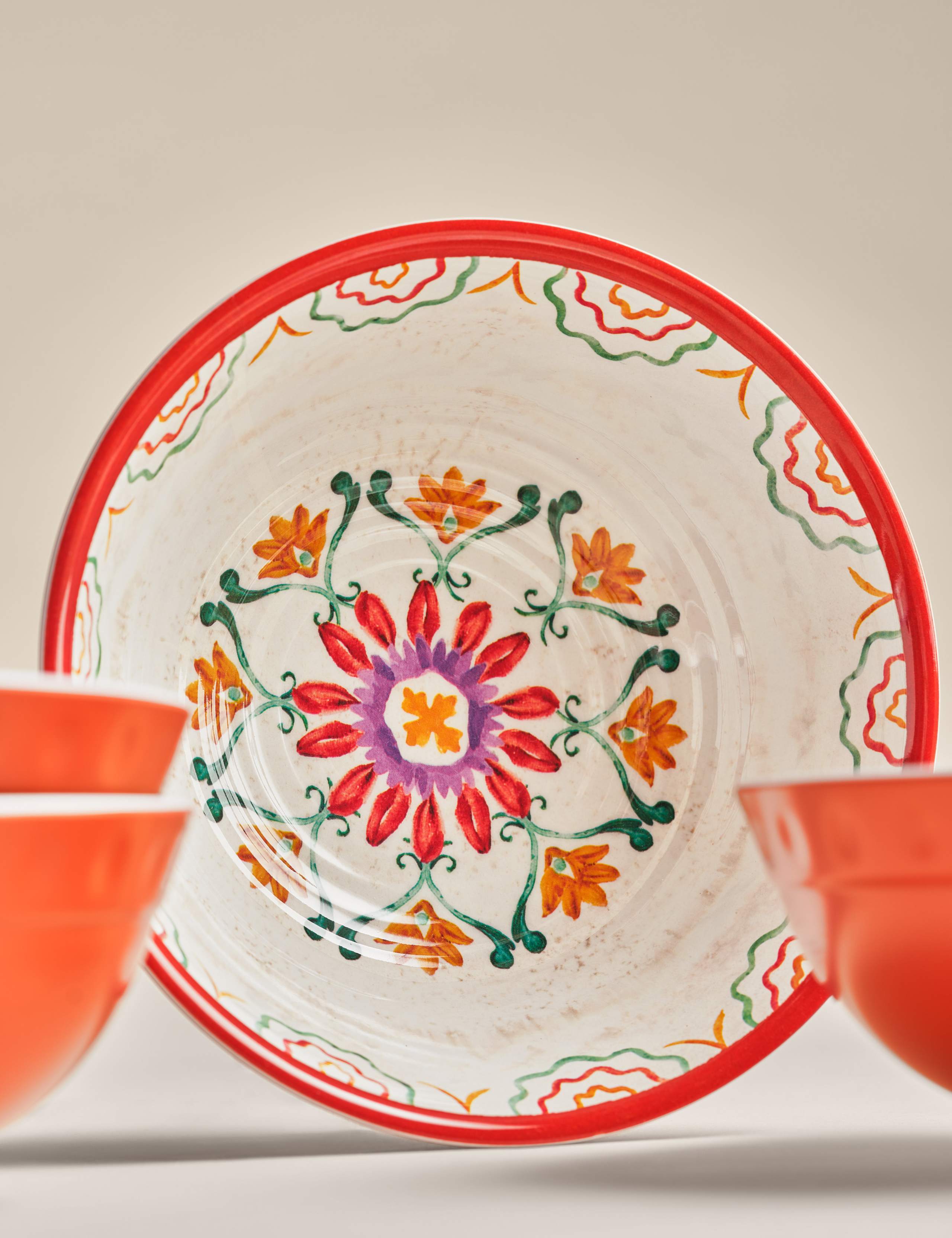 Set of 4 Boho Picnic Cereal Bowls 3 of 8