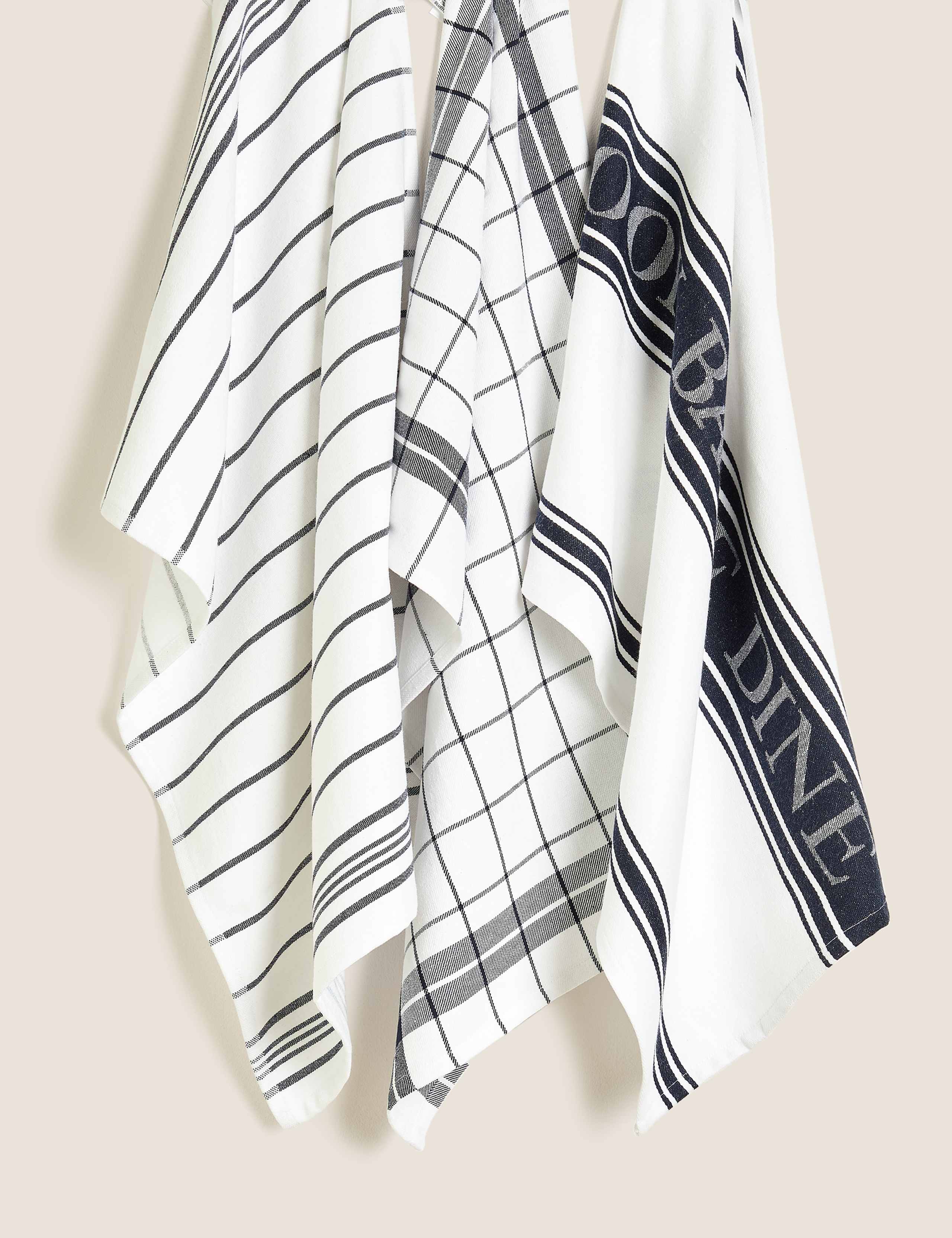 Set of 3 Cotton Rich Striped Tea Towels 3 of 3