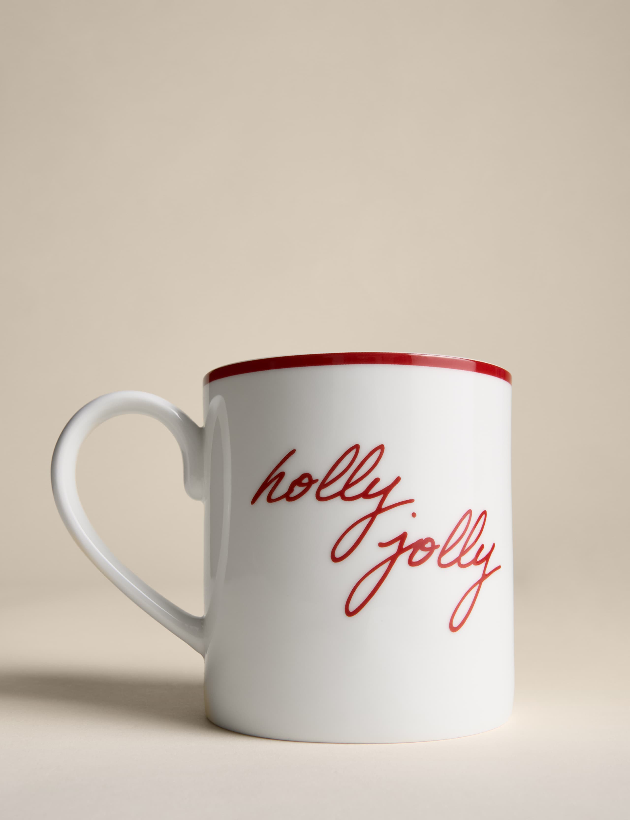 Holly Jolly Slogan Fine China Mug 2 of 5