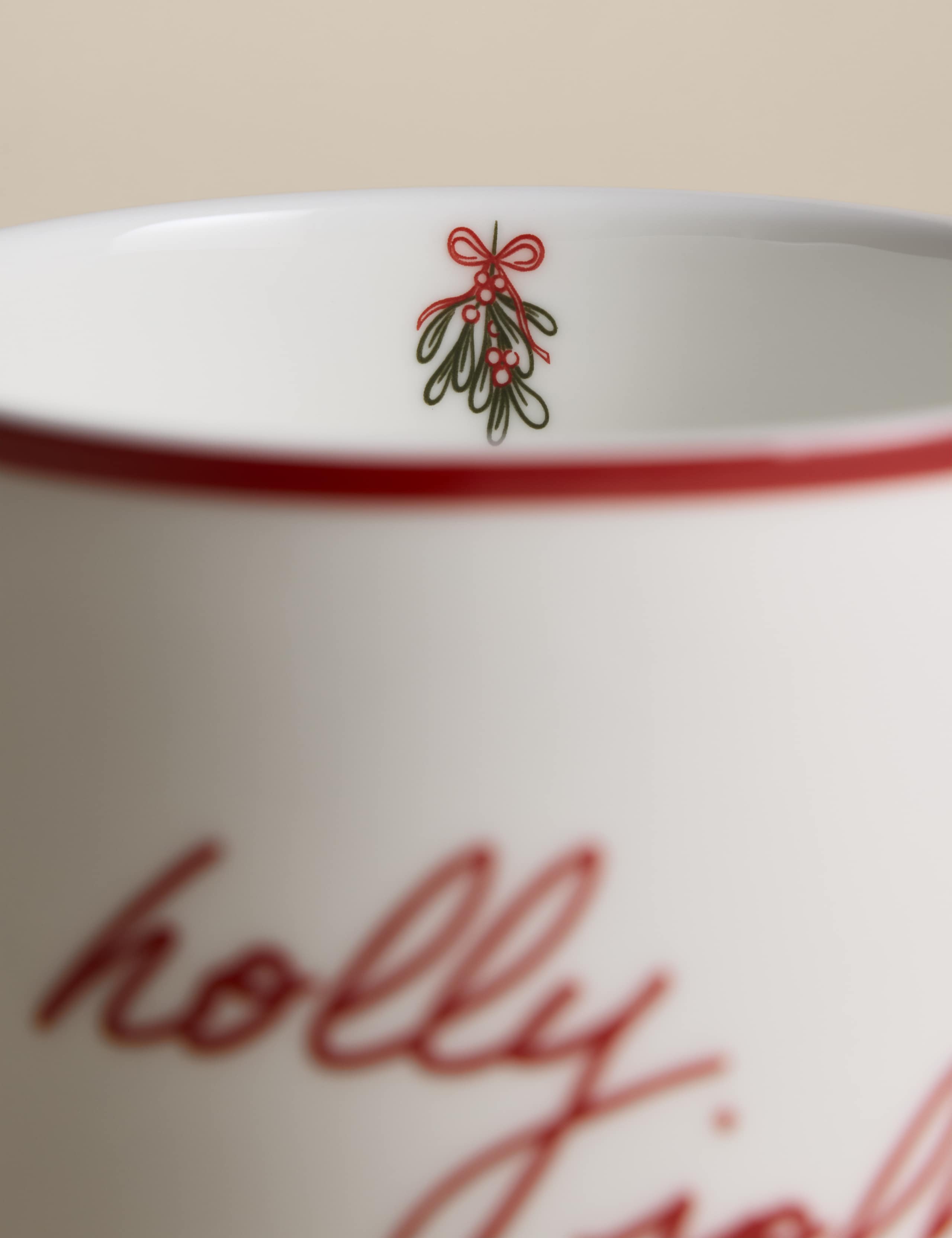 Holly Jolly Slogan Fine China Mug 3 of 5