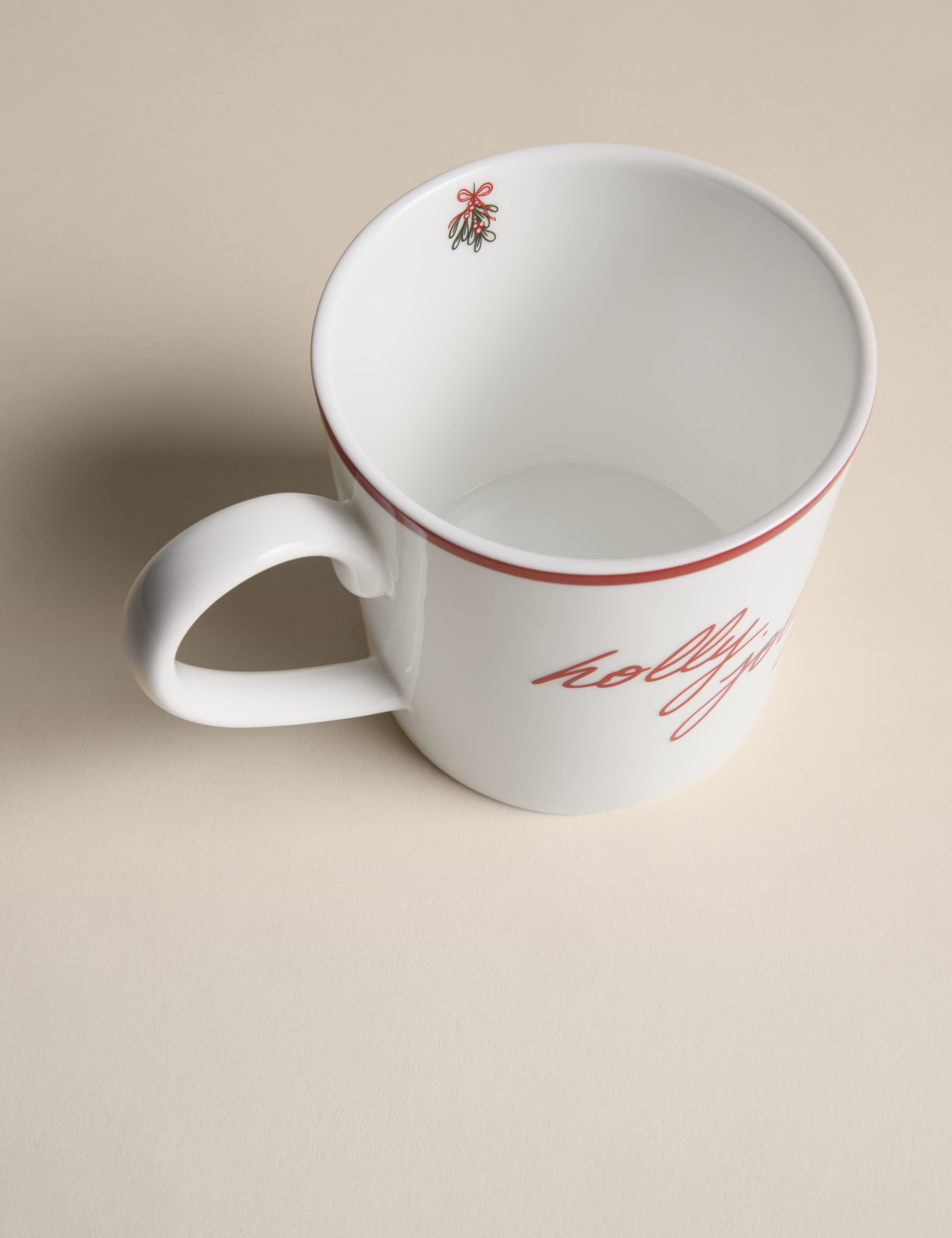 Holly Jolly Slogan Fine China Mug 5 of 5