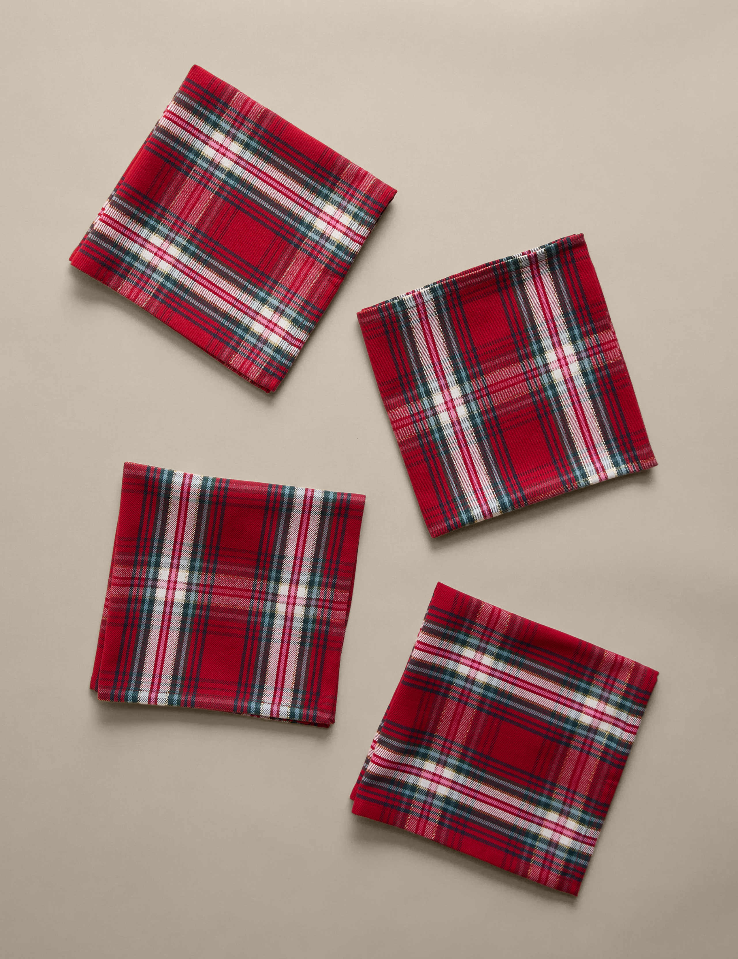 Set of 4 Cotton Rich Tartan Napkins 1 of 5