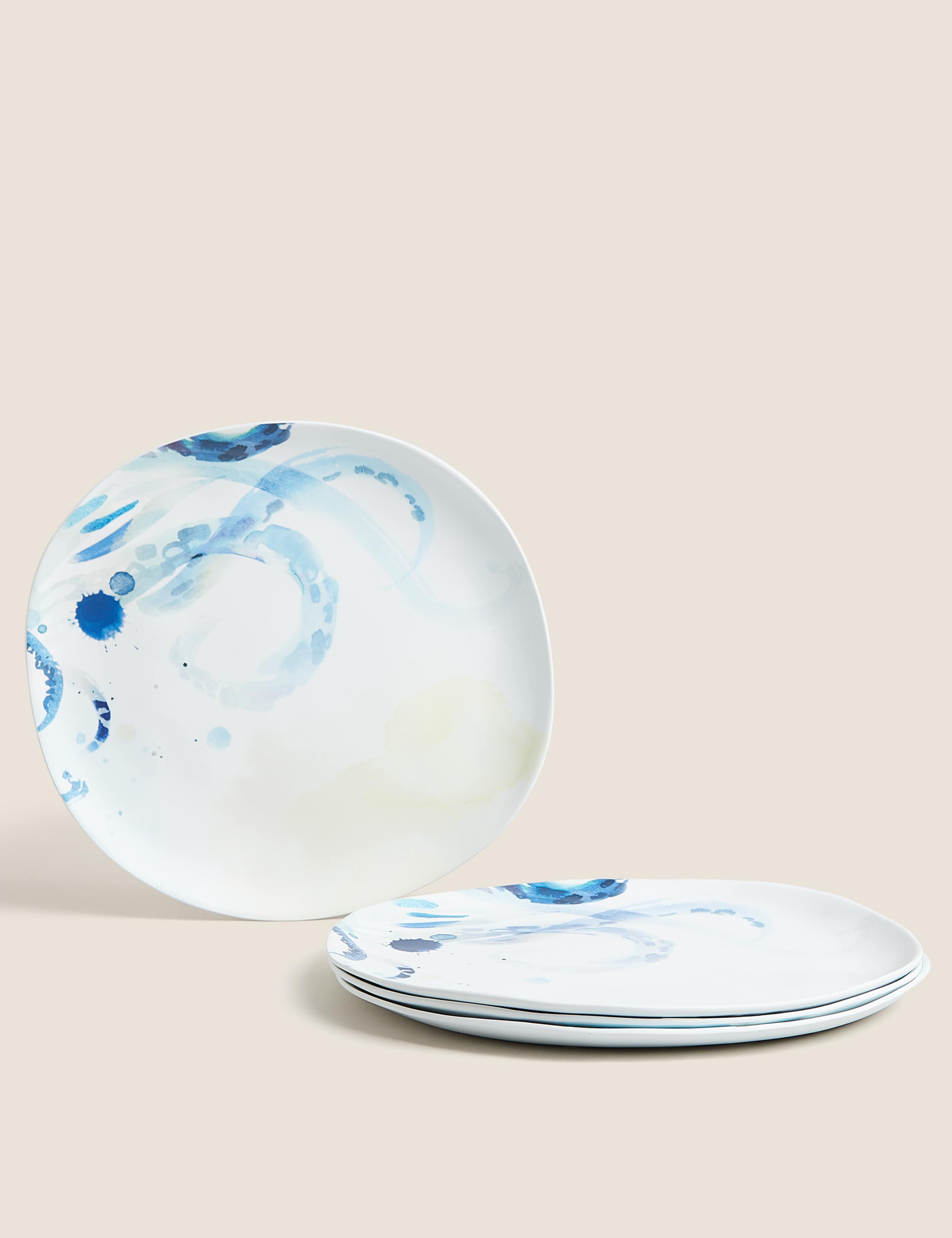 Set of 4 Nautical Picnic Dinner Plates 1 of 5