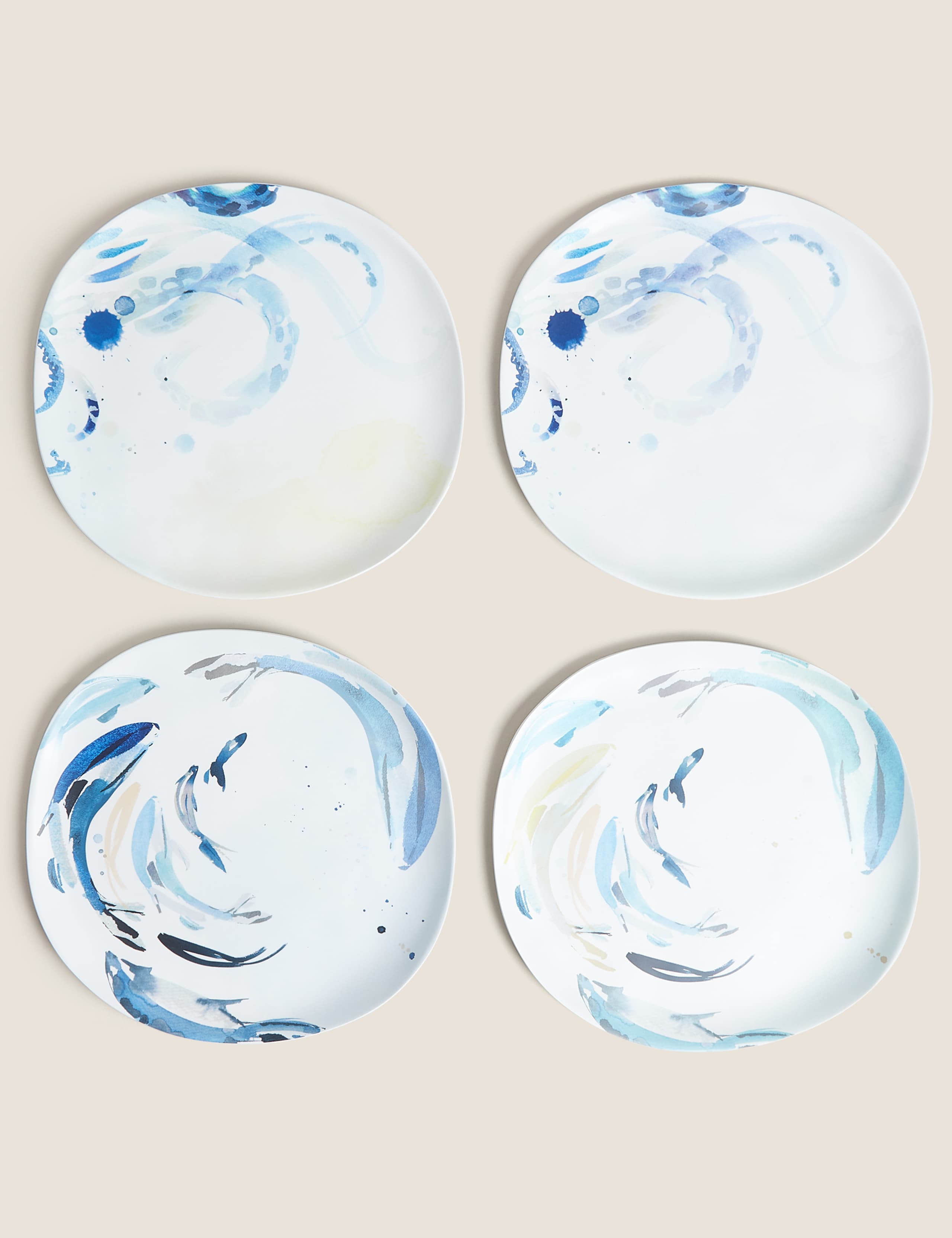 Set of 4 Nautical Picnic Dinner Plates 4 of 5