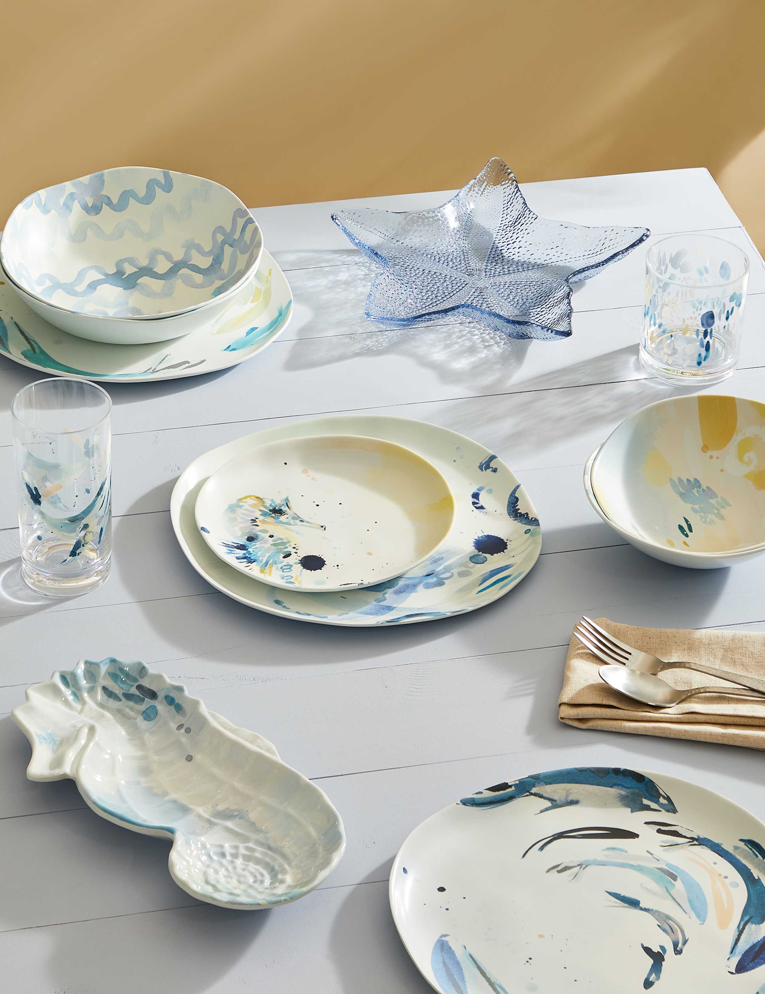 Set of 4 Nautical Picnic Dinner Plates 5 of 5