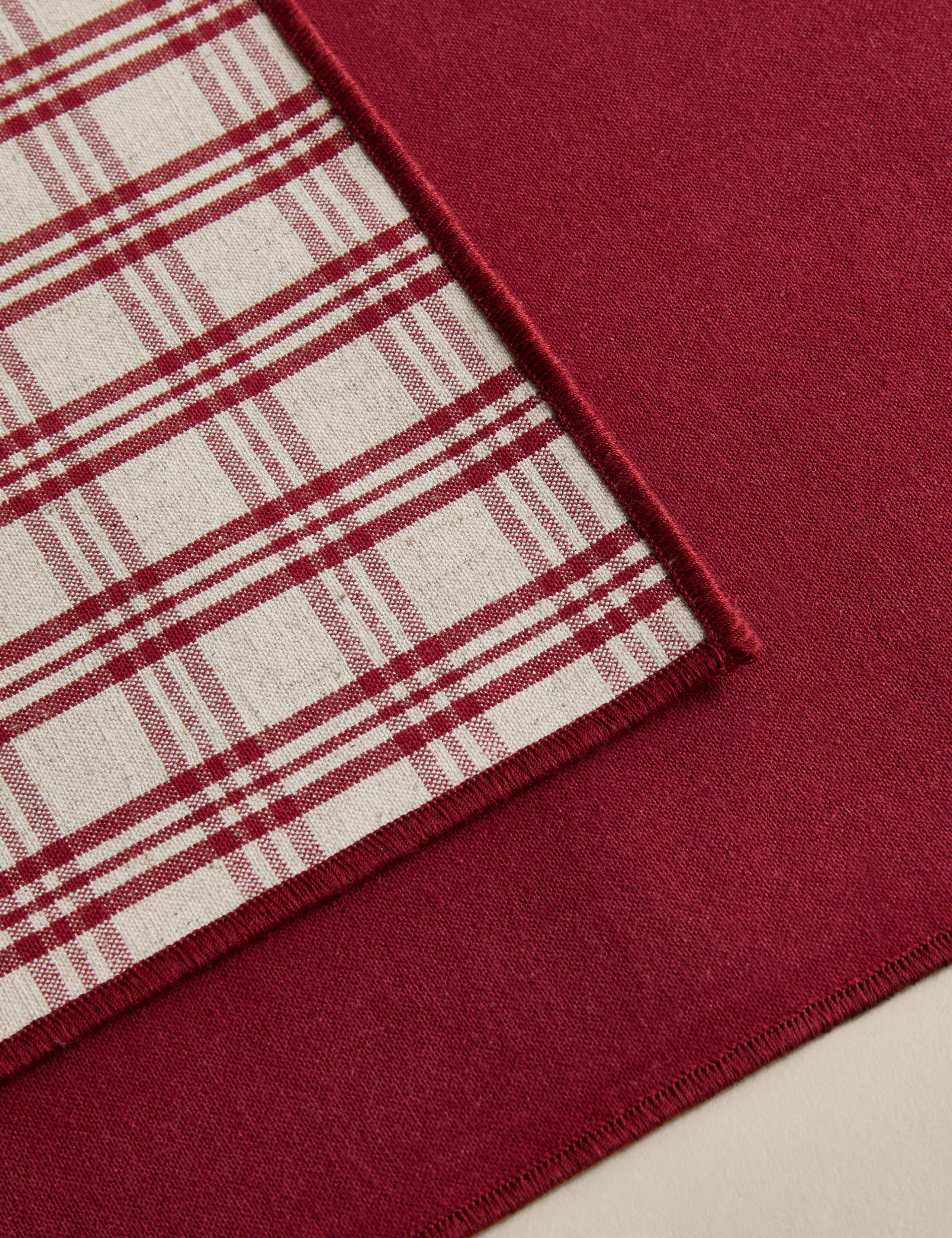 Cotton Rich Checked Table Runner 4 of 4