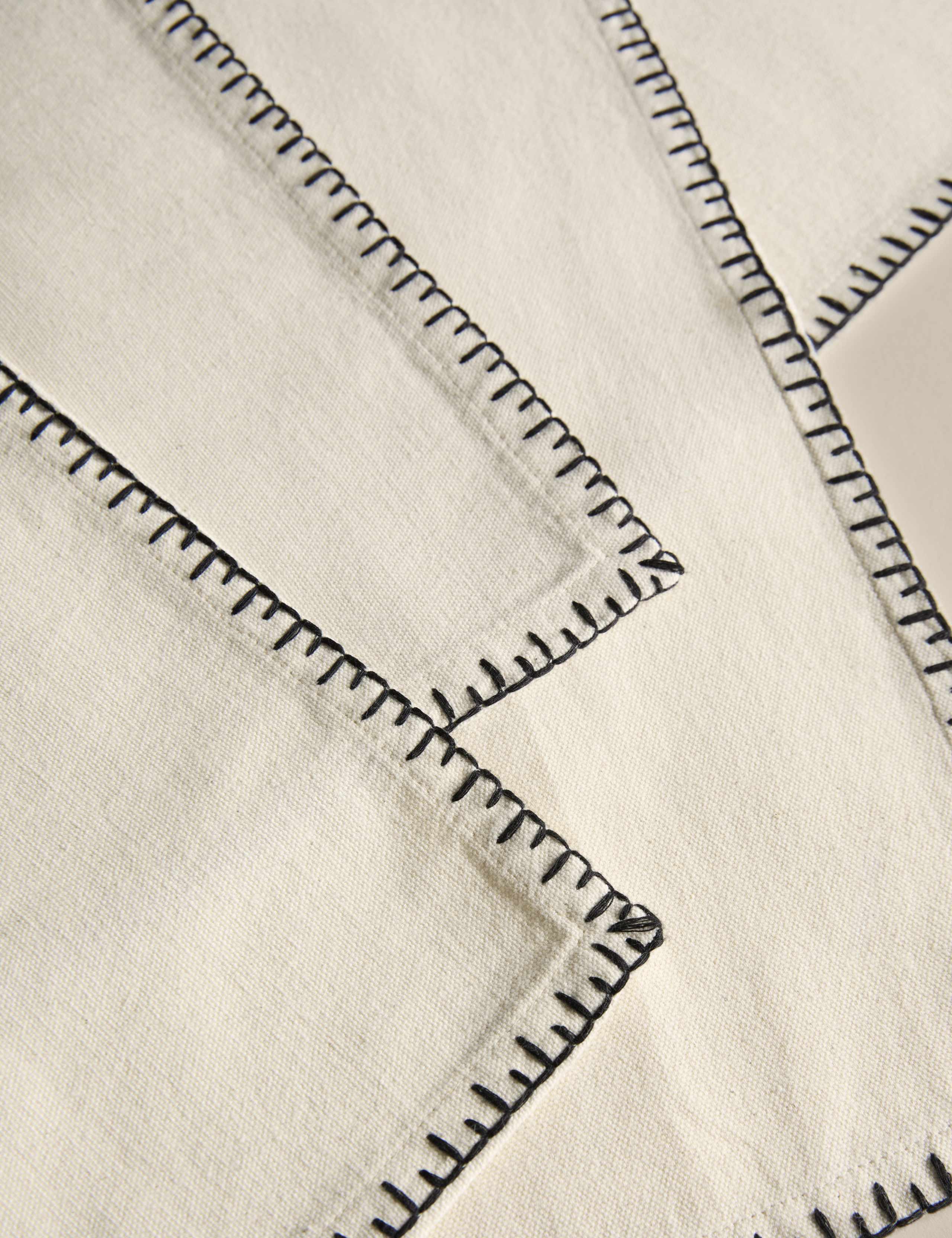 Set of 4 Pure Cotton Blanket Stitch Napkins 3 of 4