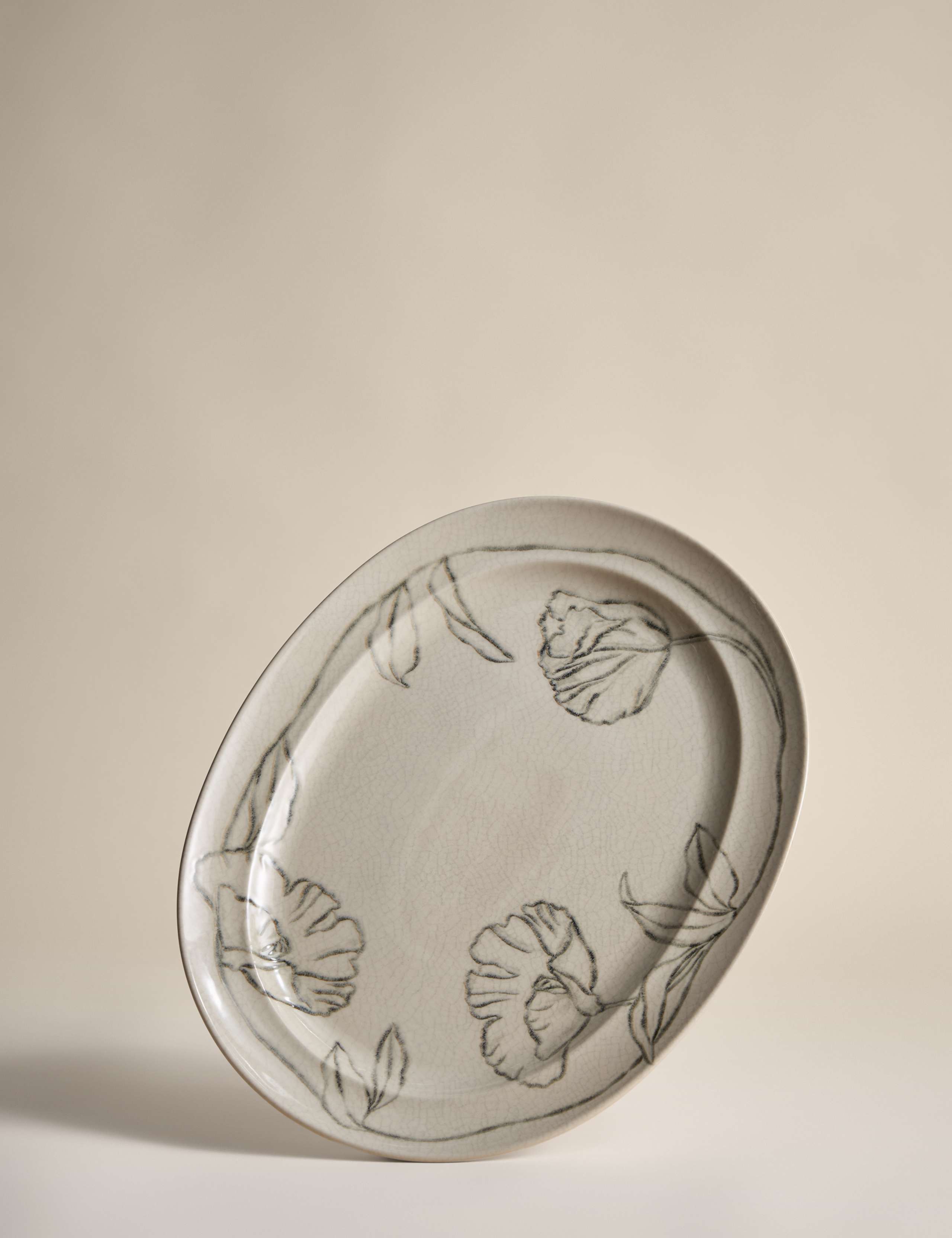 Floral Crackle Oval Platter 3 of 5