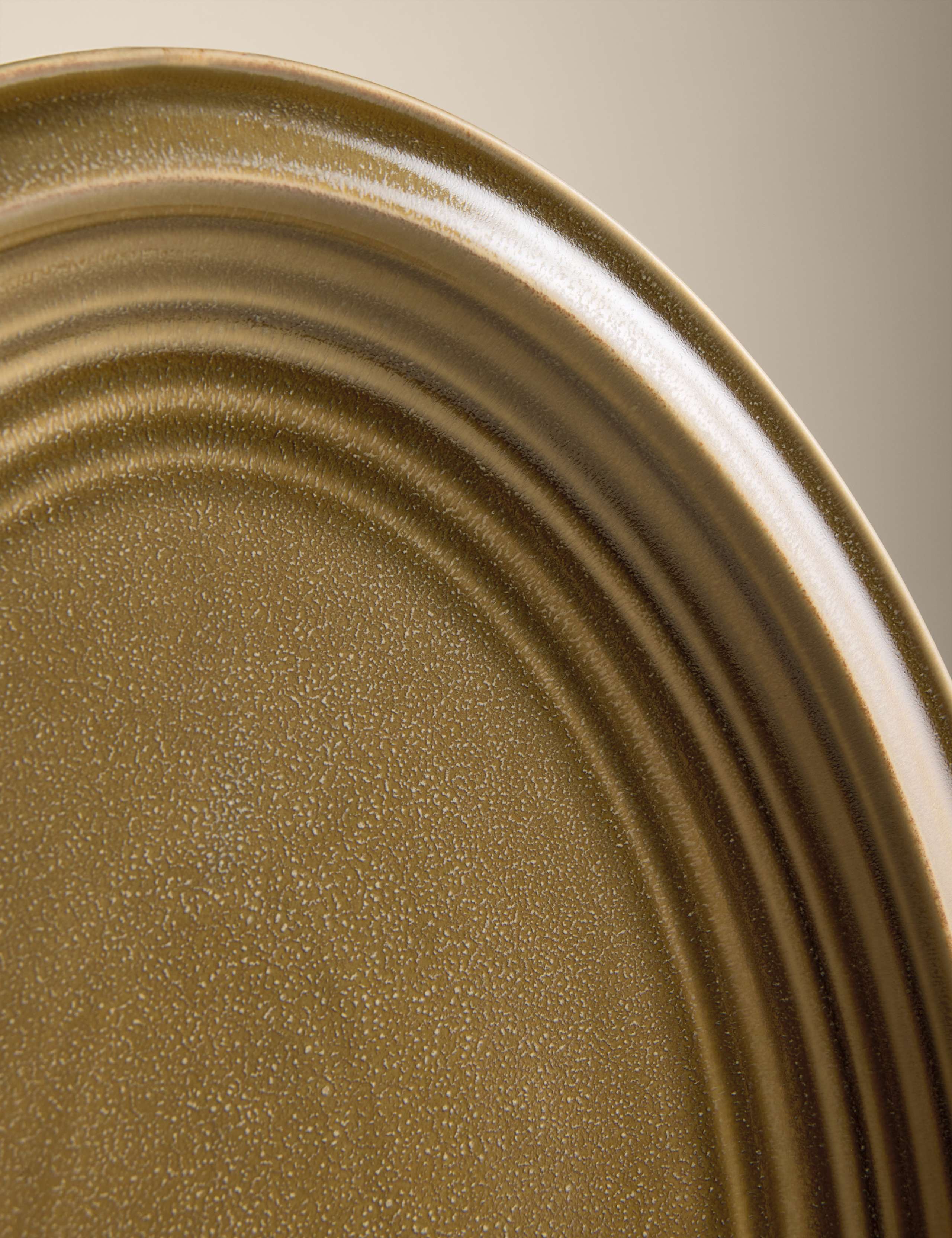 Large Ceramic Reactive Oval Serving Platter 2 of 5