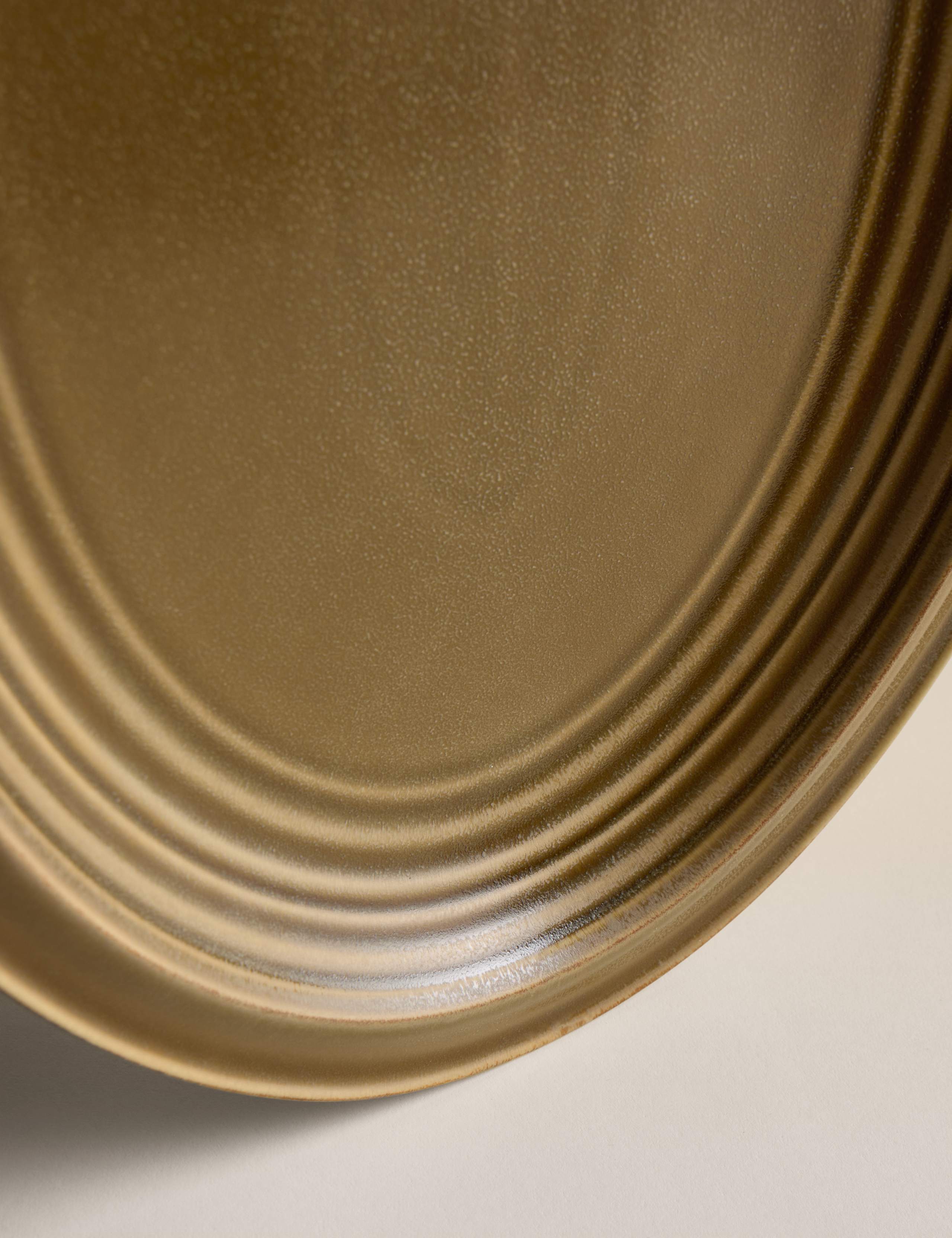 Large Ceramic Reactive Oval Serving Platter 4 of 5