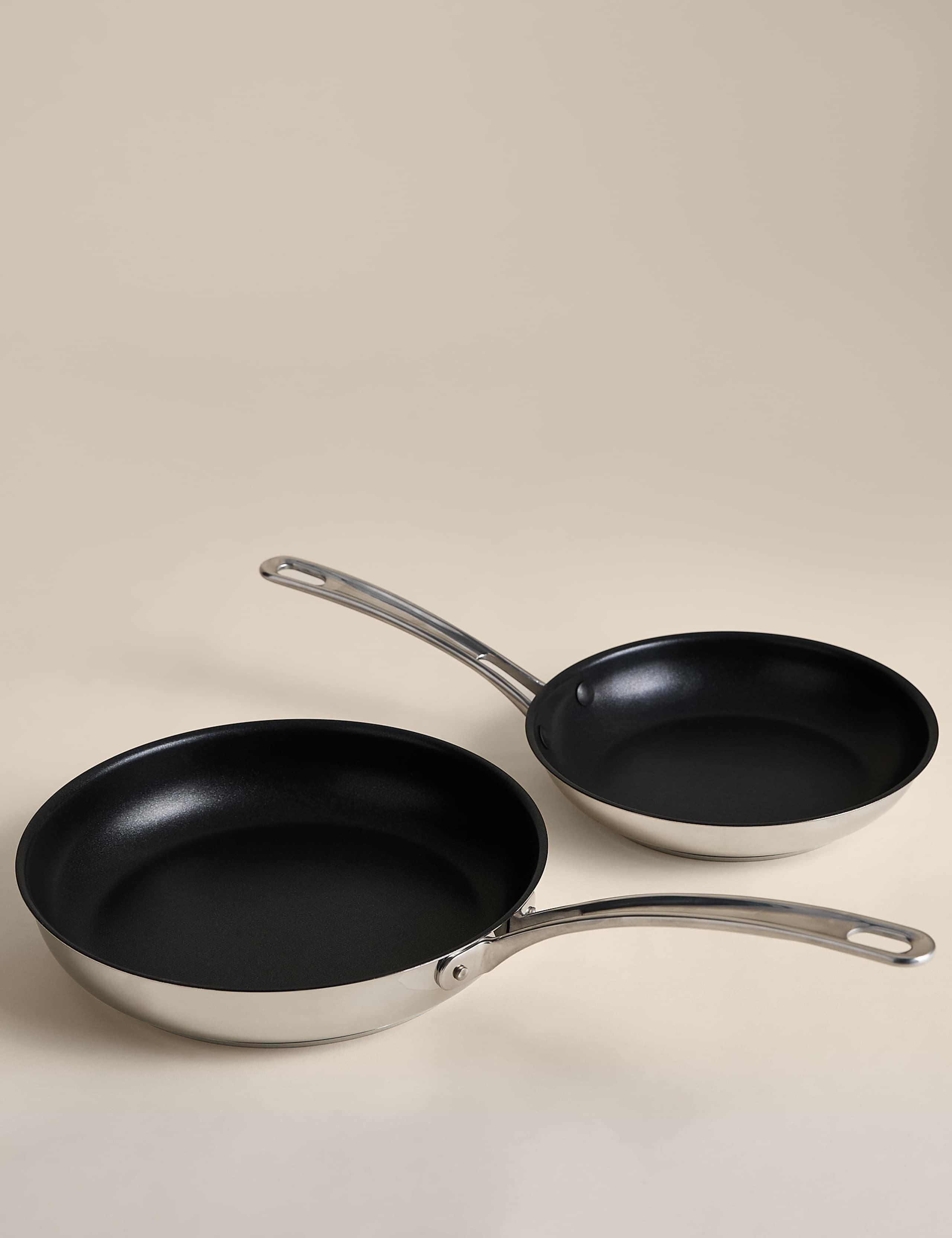 2 Piece Stainless Steel Frying Pan Set 1 of 3