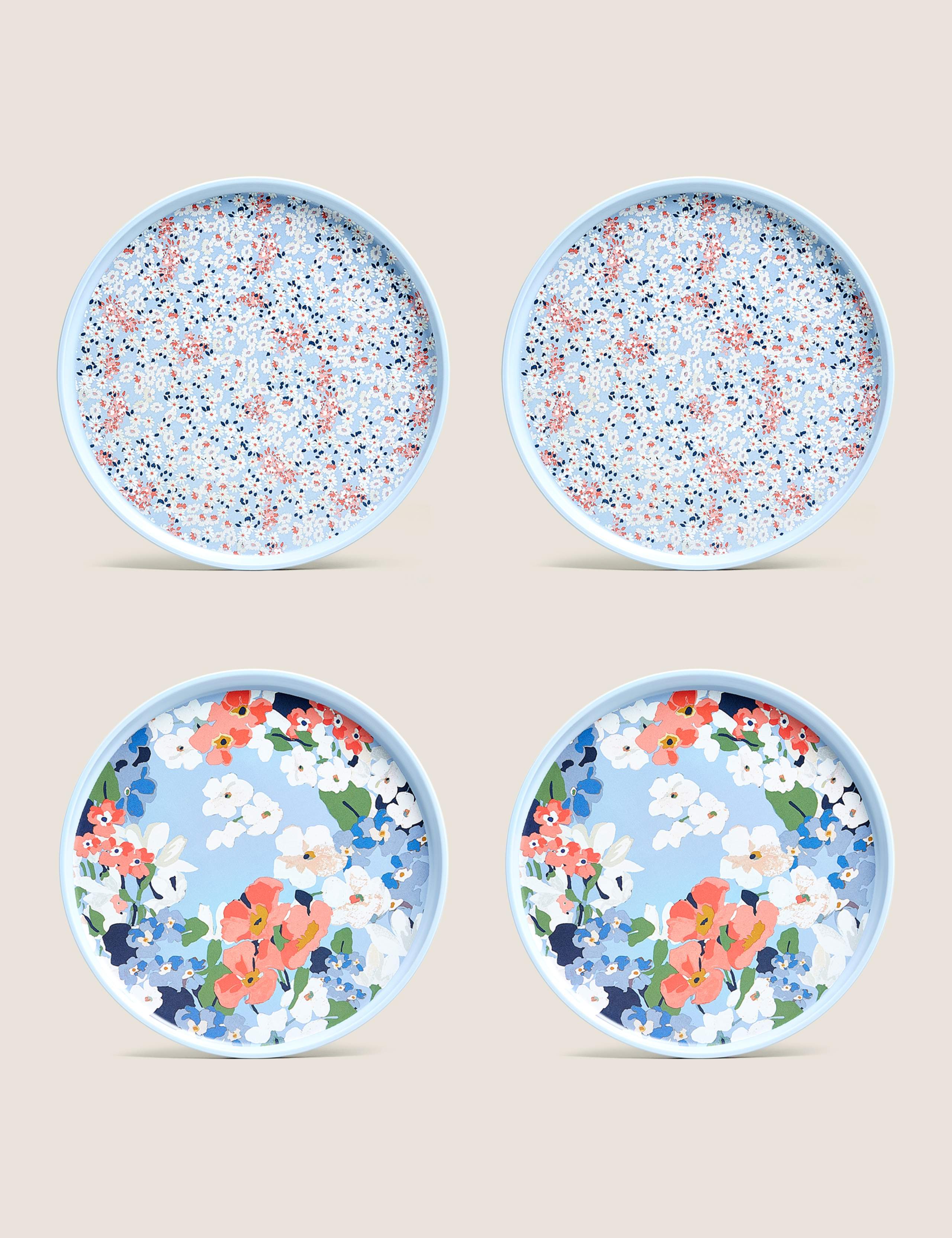 Set of 4 Joules Floral Picnic Side Plates 2 of 6