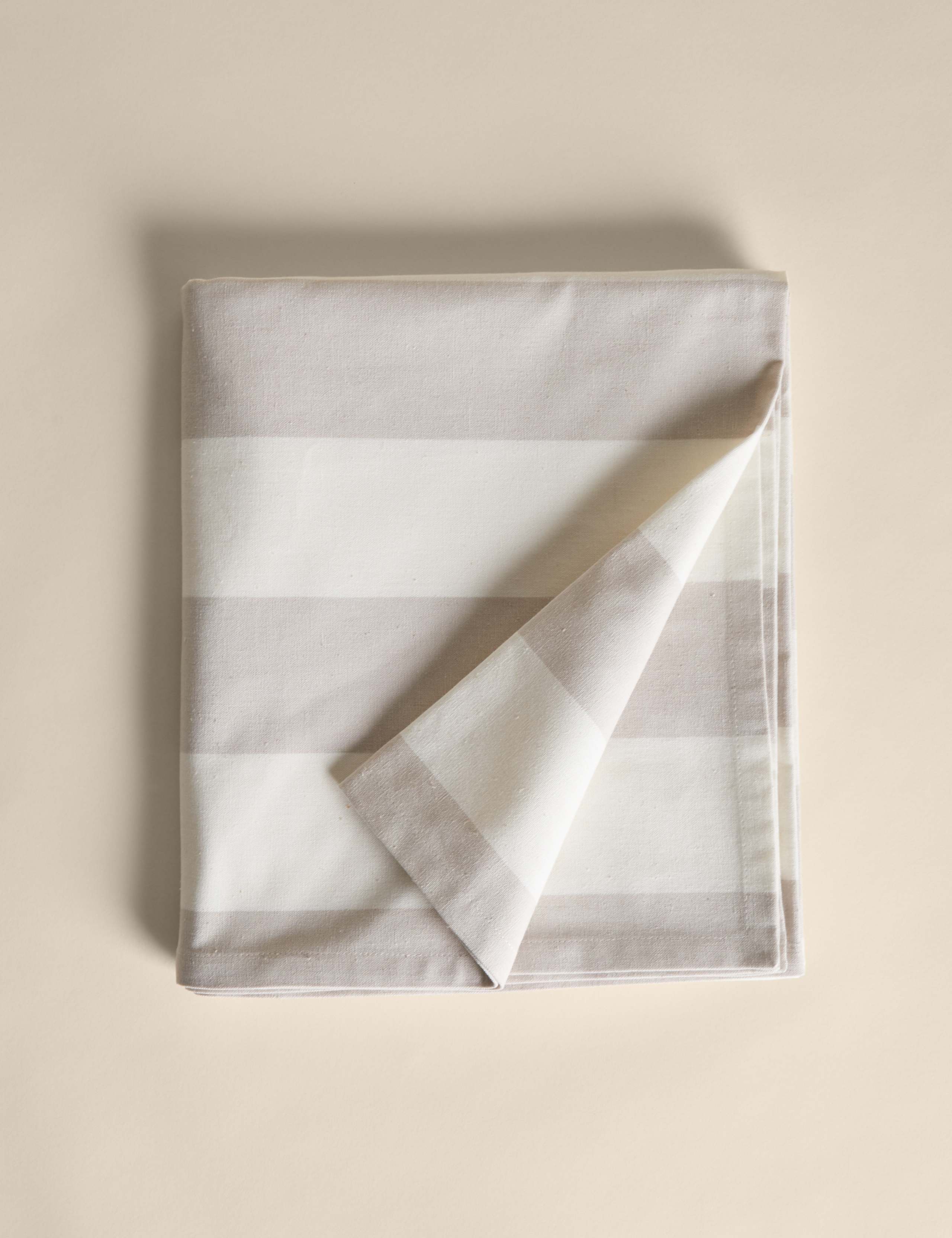 Cotton with Linen Wide Stripe Tablecloth 2 of 4