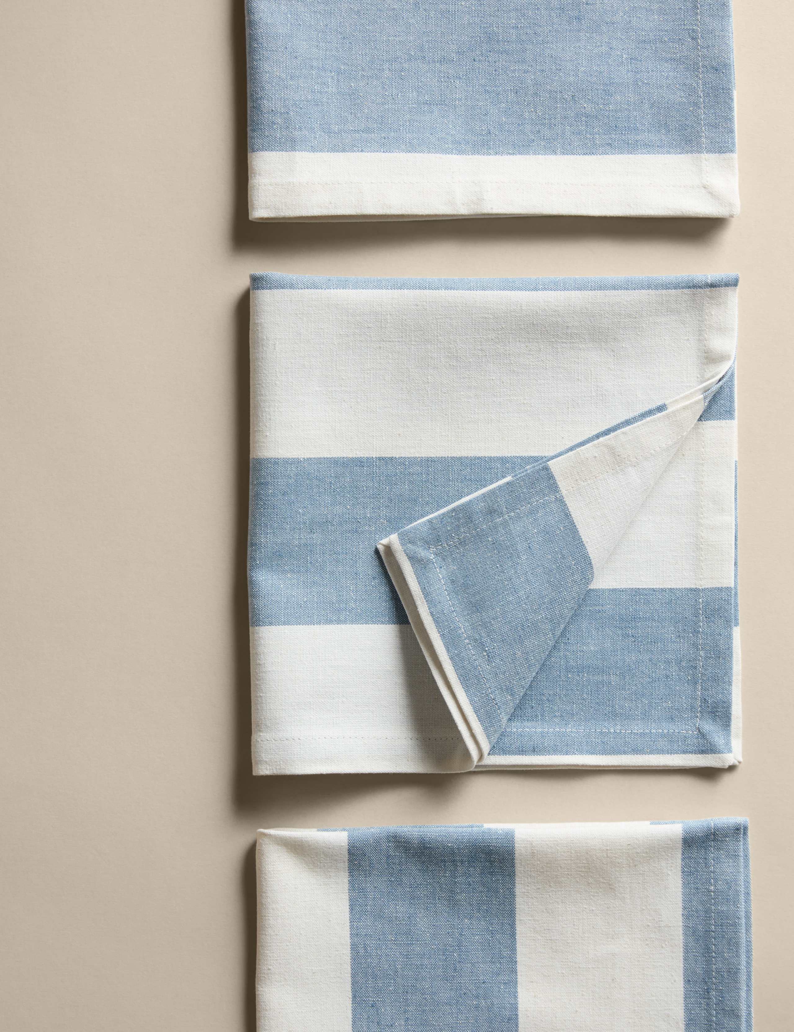 Set of 4 Cotton with Linen Wide Stripe Napkins 5 of 6