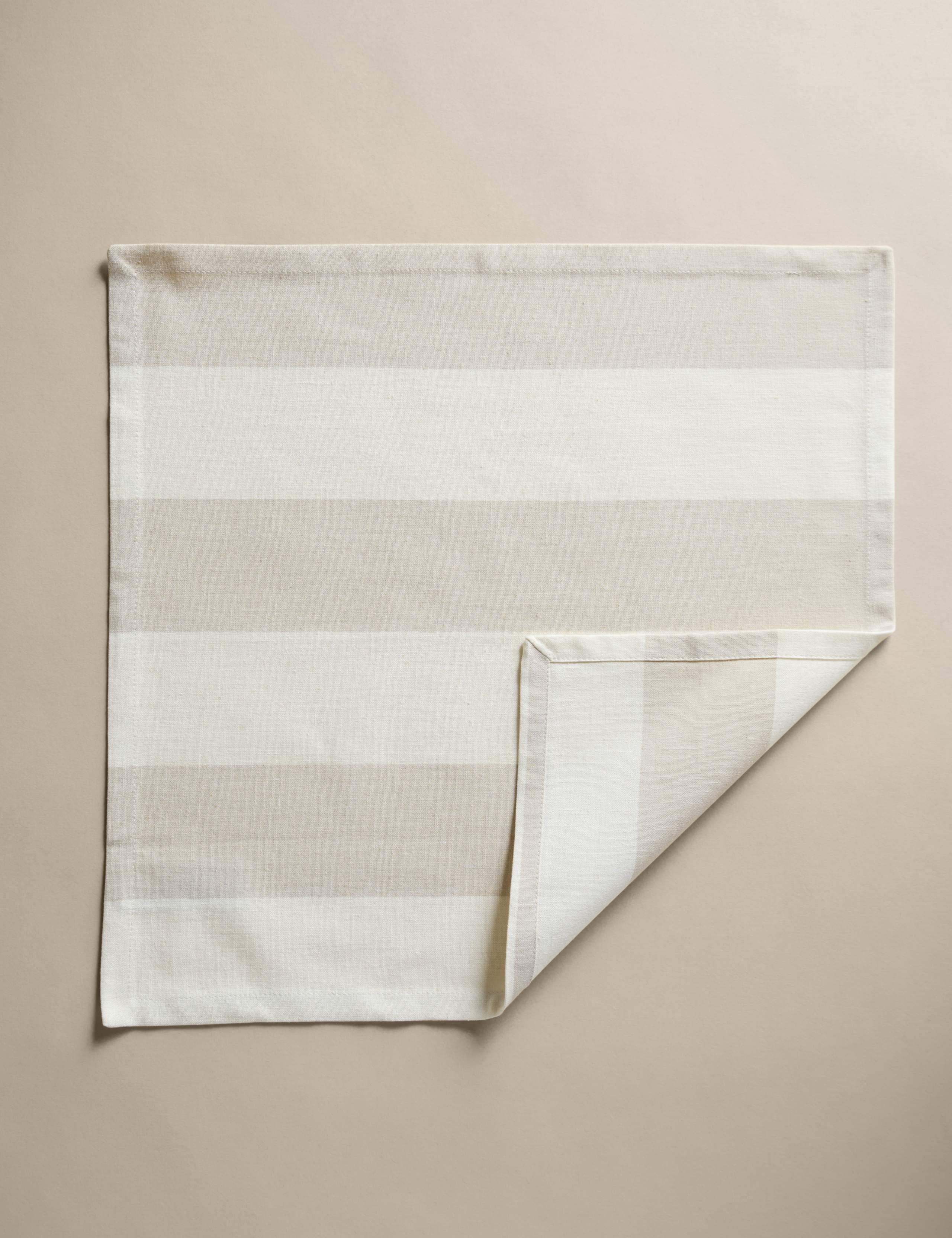 Set of 4 Cotton with Linen Wide Stripe Napkins 4 of 4