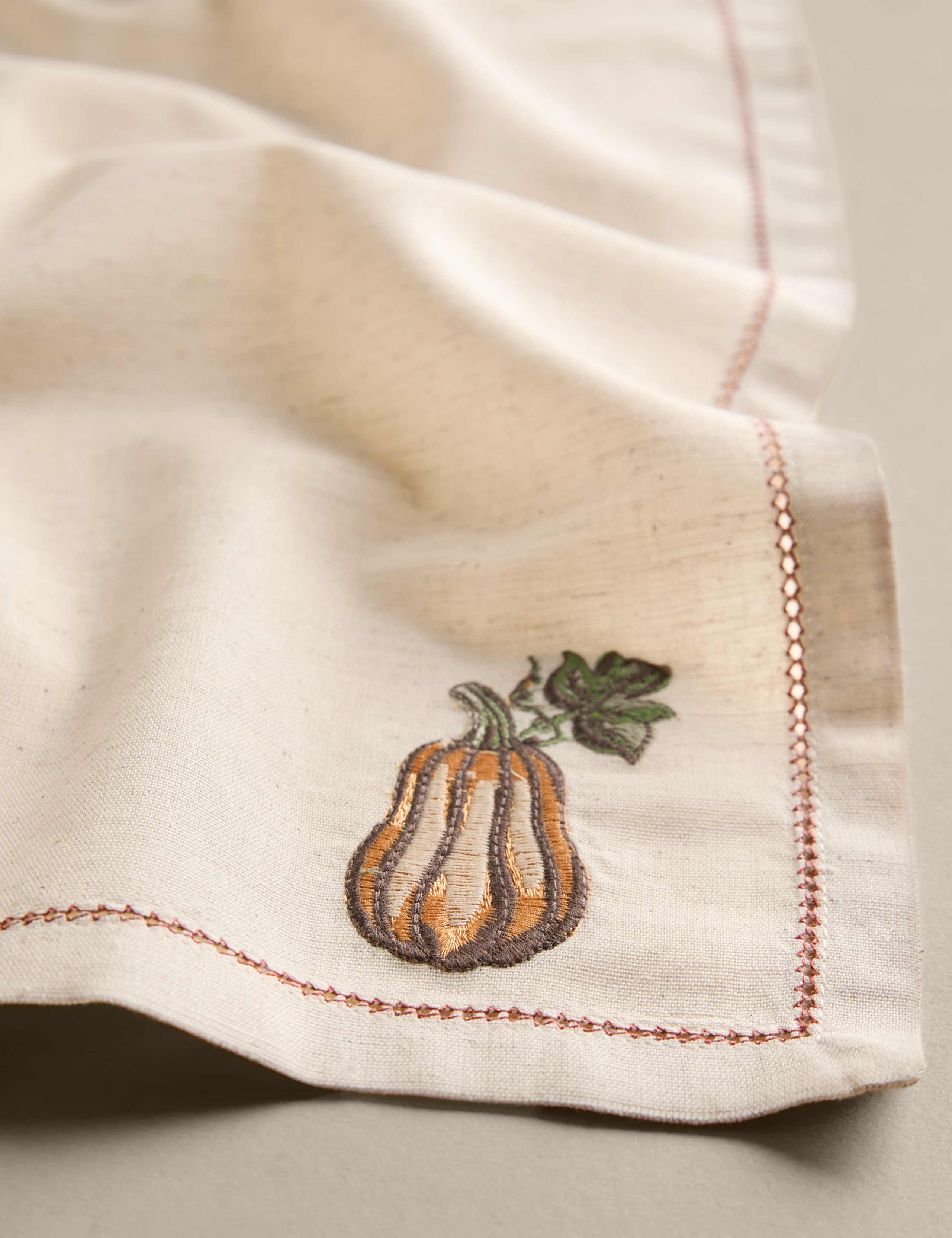 4pk Cotton Rich Harvest Embroidered Napkins 2 of 6