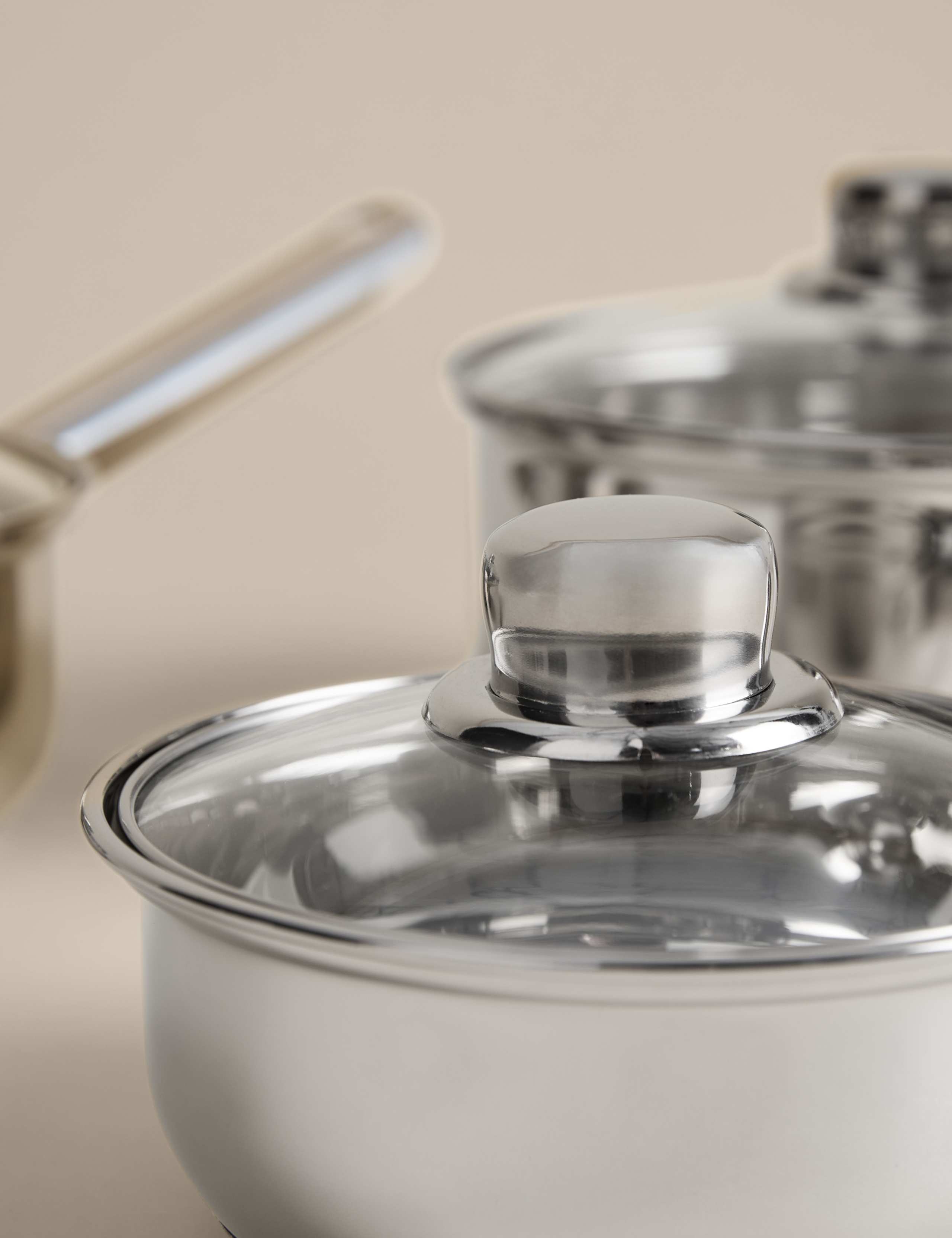 3 Piece Stainless Steel Pan Set 3 of 4