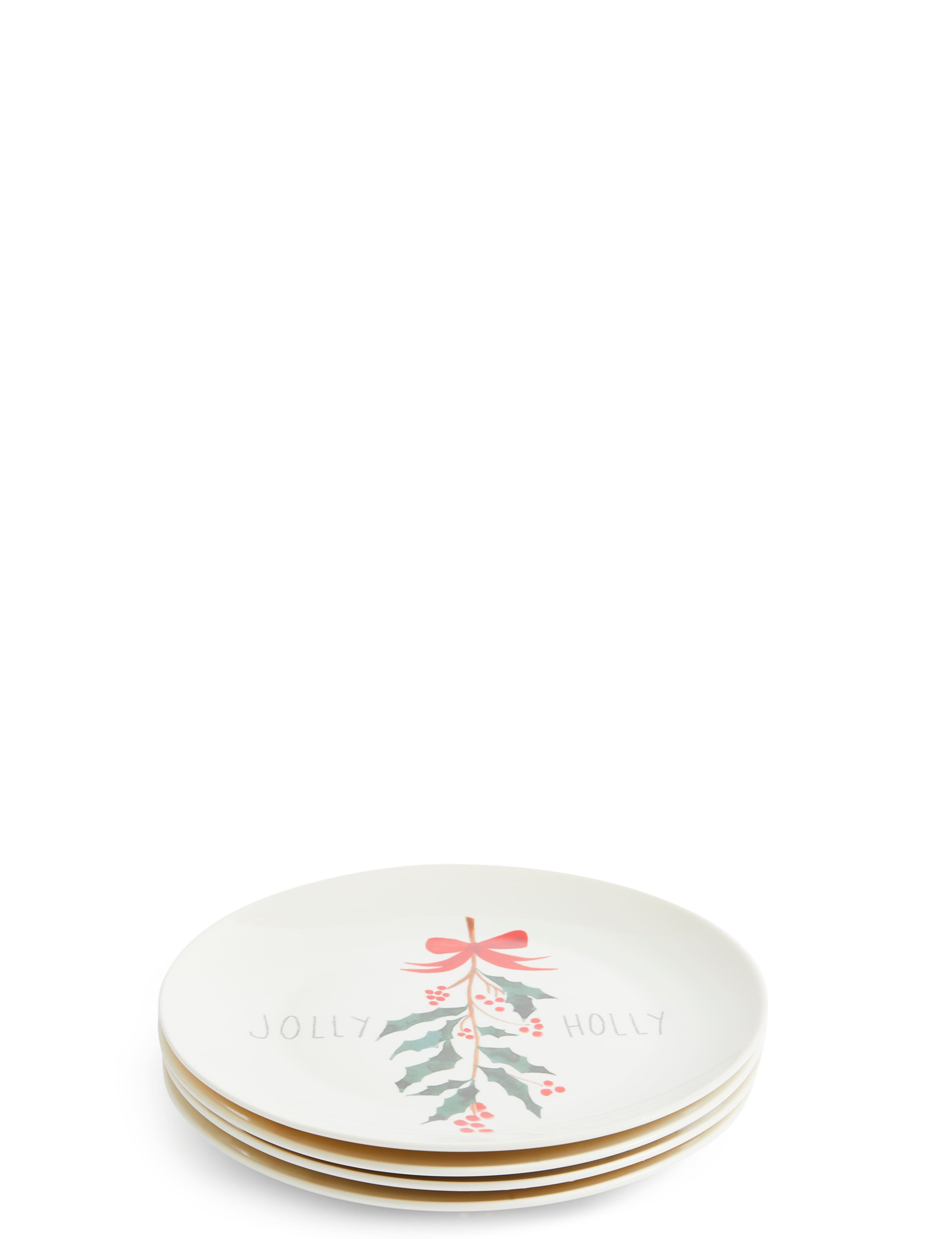 Set of 4 Christmas Slogan Side Plates 2 of 8