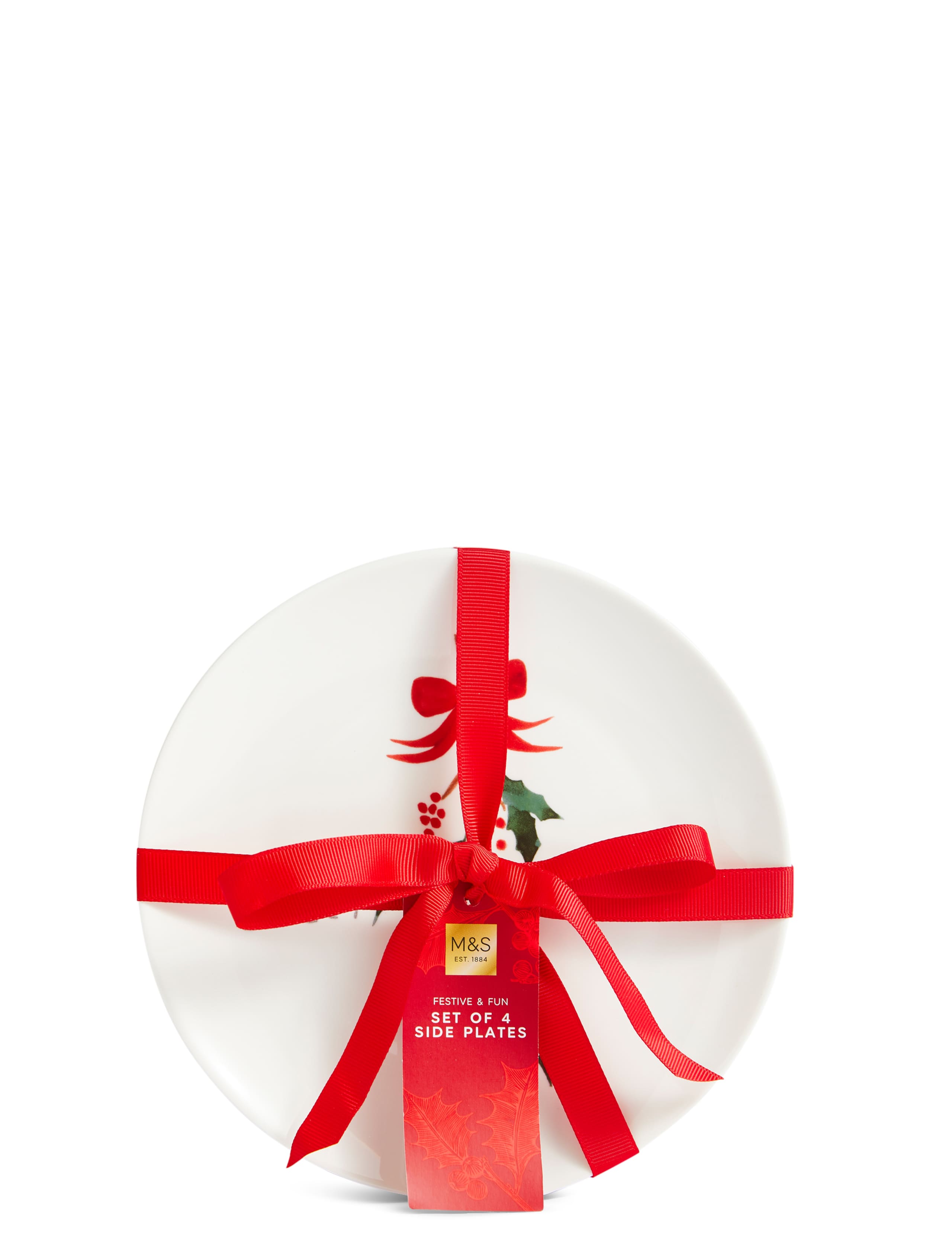 Set of 4 Christmas Slogan Side Plates 8 of 8