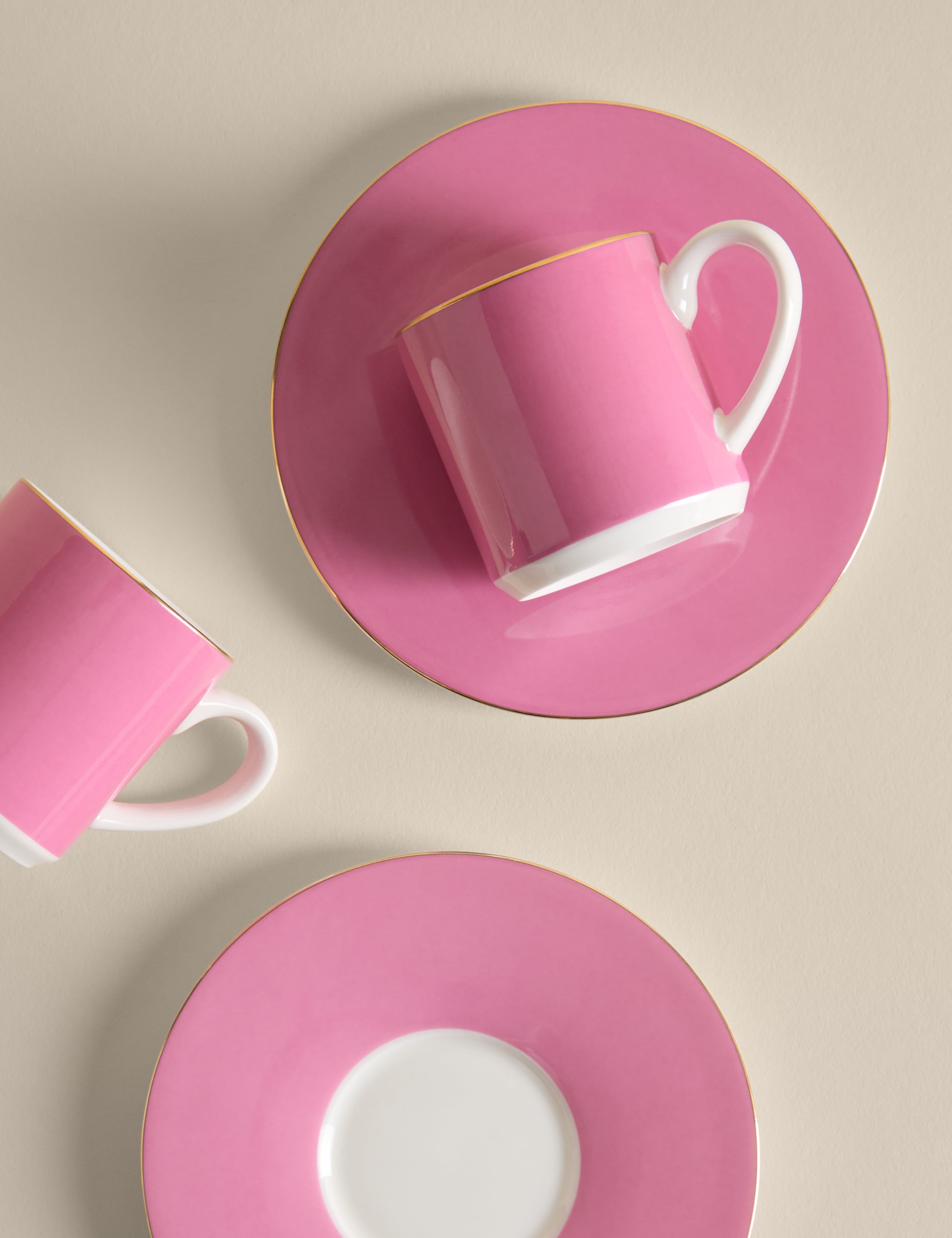 2 Pack Bone China Espresso Cups & Saucers 2 of 6